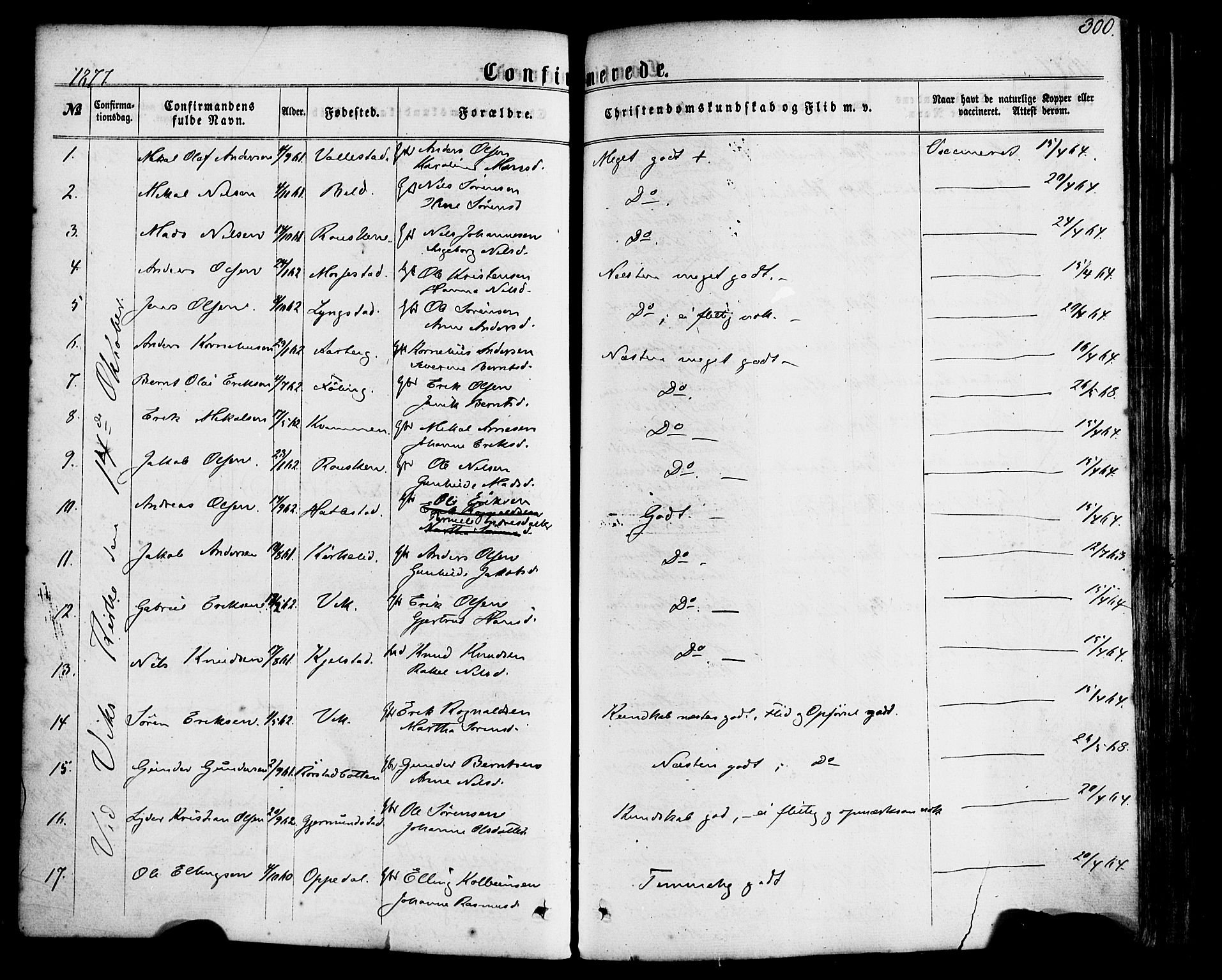 Gaular sokneprestembete, AV/SAB-A-80001/H/Haa: Parish register (official) no. A 5, 1860-1881, p. 300