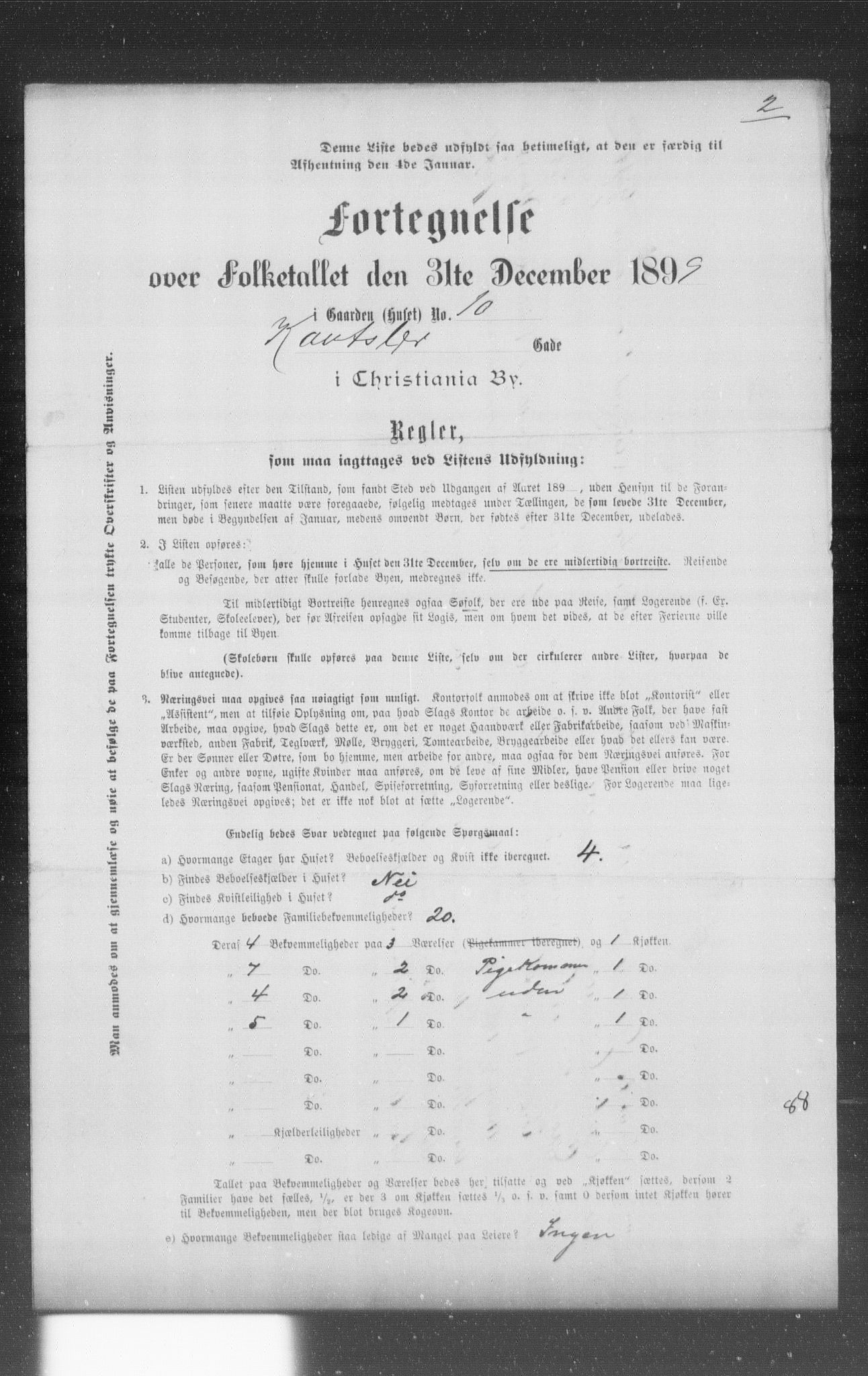 OBA, Municipal Census 1899 for Kristiania, 1899, p. 6285