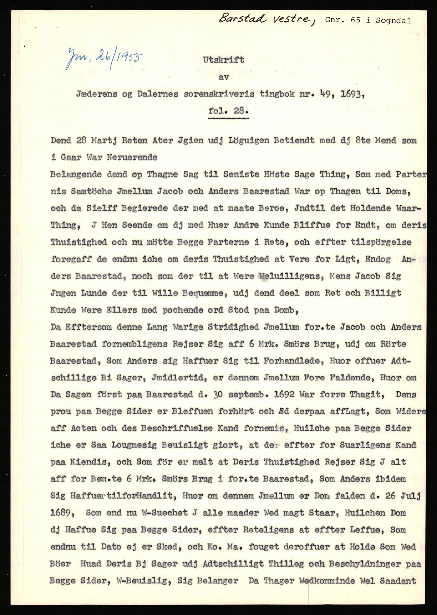 Statsarkivet i Stavanger, AV/SAST-A-101971/03/Y/Yj/L0006: Avskrifter sortert etter gårdsnavn: Bakke - Baustad, 1750-1930, p. 324