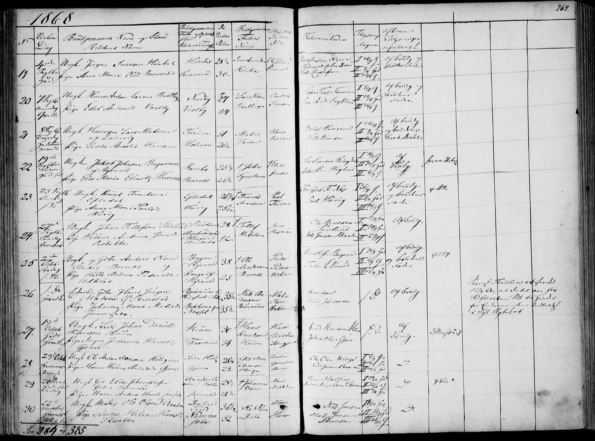 Hedrum kirkebøker, SAKO/A-344/F/Fa/L0007: Parish register (official) no. I 7, 1857-1868, p. 264