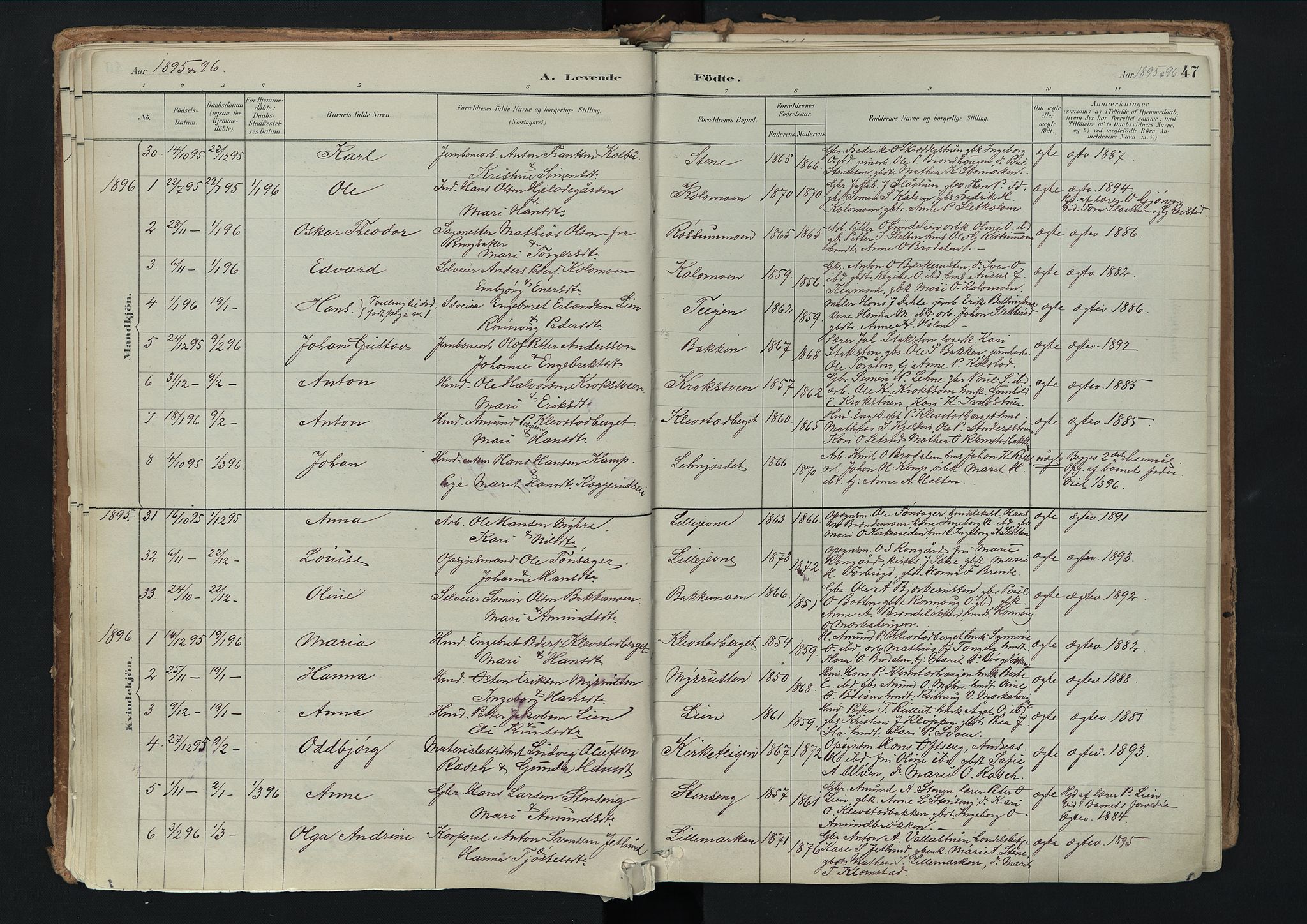 Nord-Fron prestekontor, SAH/PREST-080/H/Ha/Haa/L0003: Parish register (official) no. 3, 1884-1914, p. 47