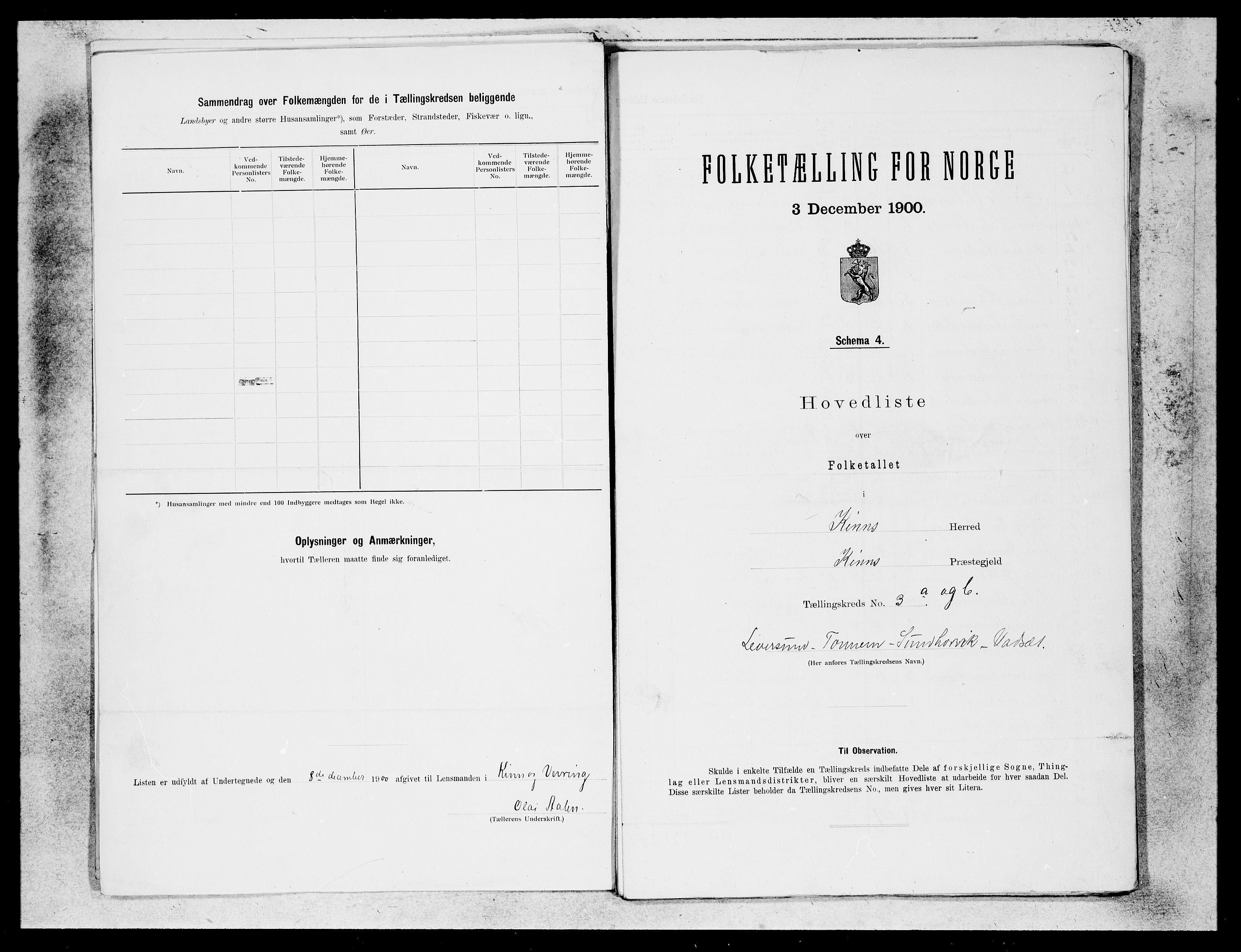 SAB, 1900 census for Kinn, 1900, p. 5