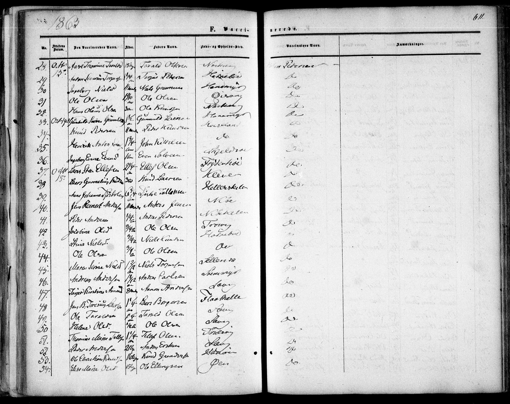 Søndeled sokneprestkontor, AV/SAK-1111-0038/F/Fa/L0003: Parish register (official) no. A 3, 1861-1879, p. 611