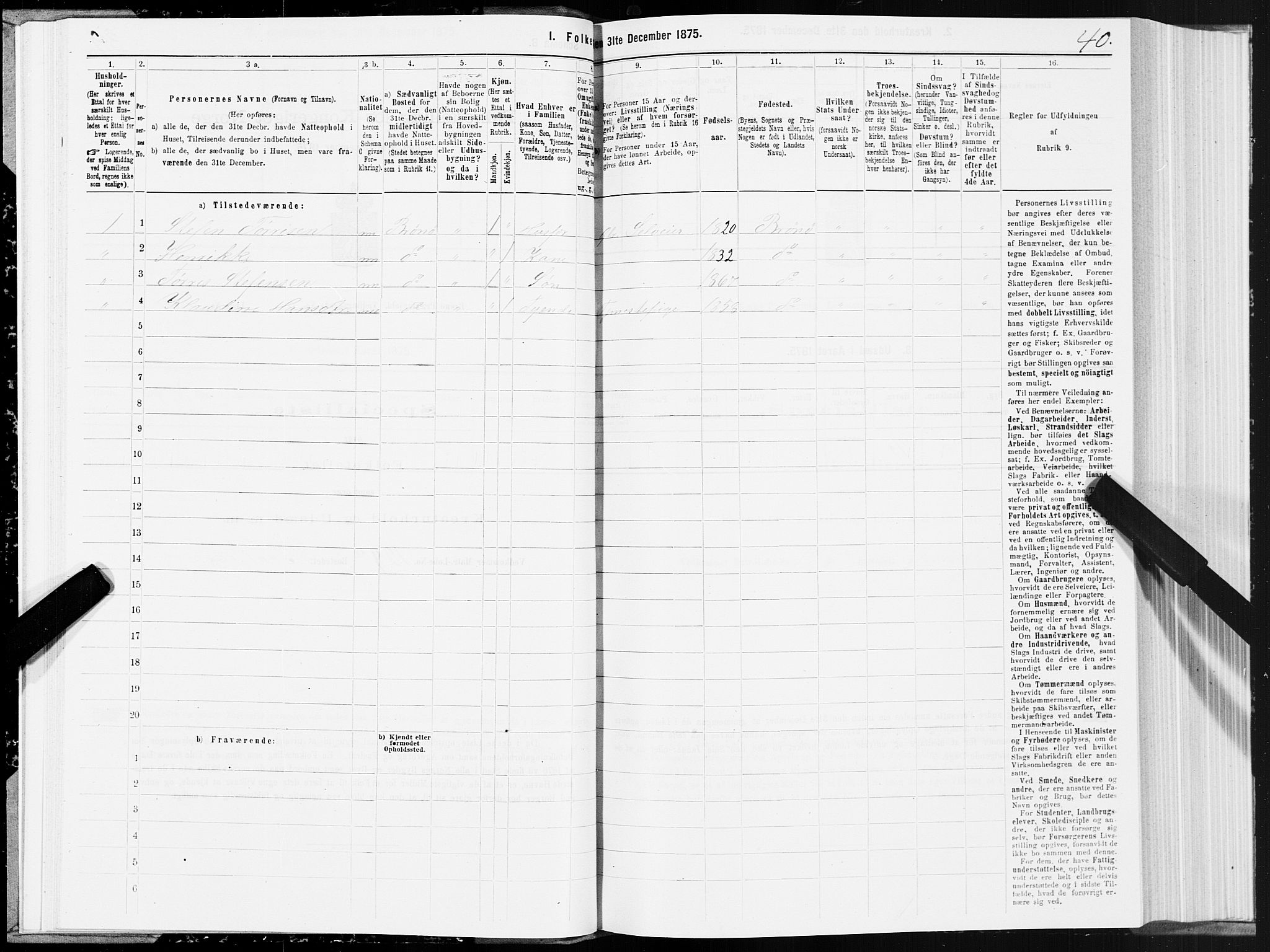 SAT, 1875 census for 1814P Brønnøy, 1875, p. 3040