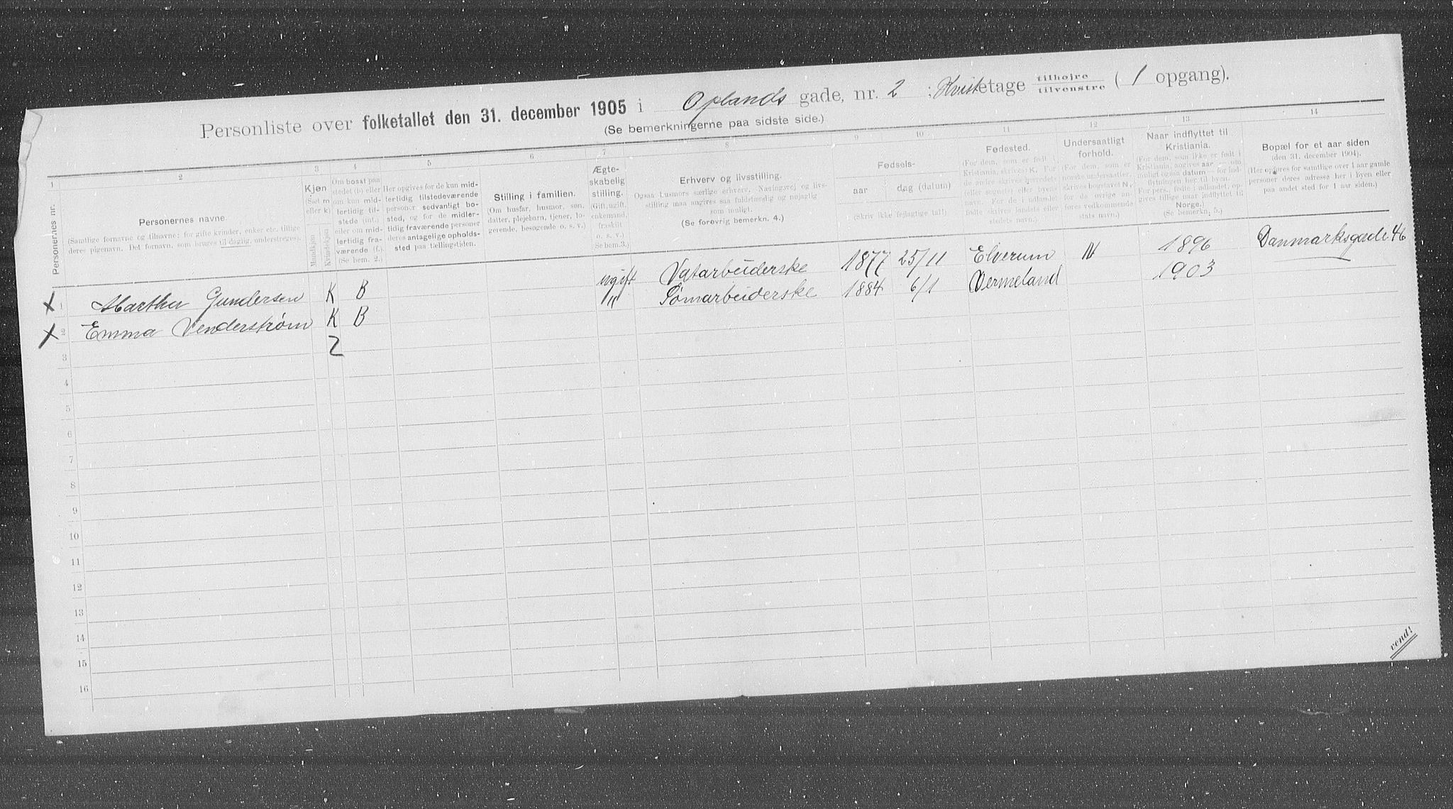 OBA, Municipal Census 1905 for Kristiania, 1905, p. 39818