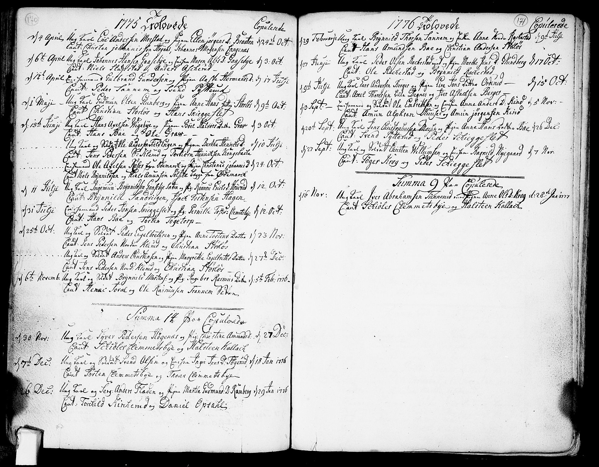 Rødenes prestekontor Kirkebøker, AV/SAO-A-2005/F/Fa/L0002: Parish register (official) no. I 2, 1733-1776, p. 170-171