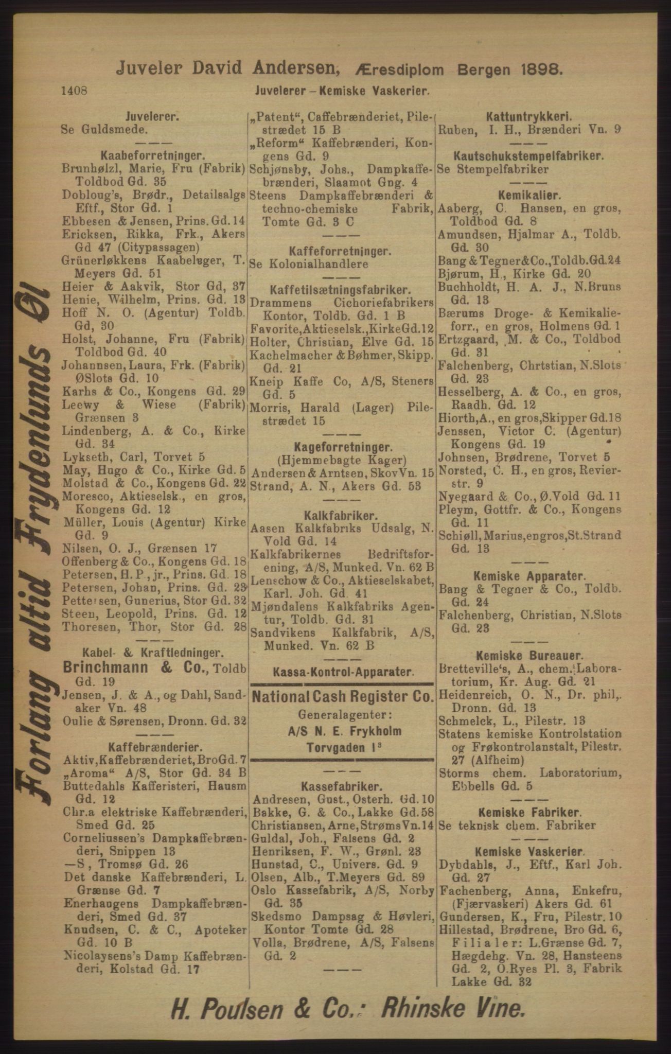 Kristiania/Oslo adressebok, PUBL/-, 1906, p. 1408