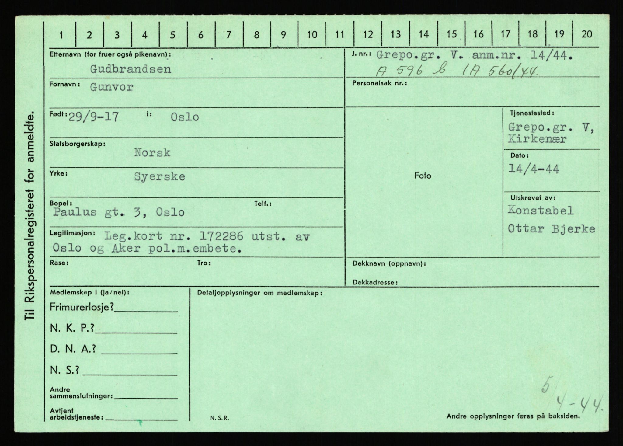 Statspolitiet - Hovedkontoret / Osloavdelingen, AV/RA-S-1329/C/Ca/L0005: Furali - Hamula, 1943-1945, p. 2453