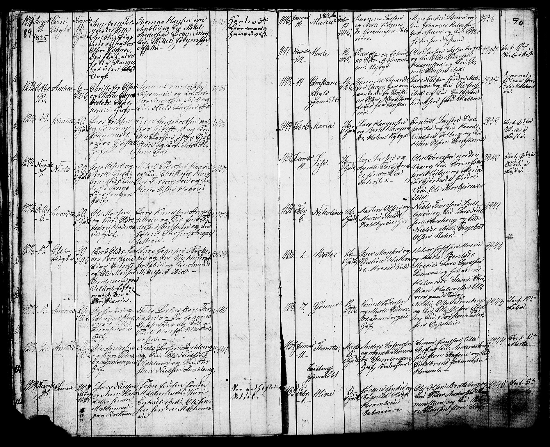 Ringsaker prestekontor, AV/SAH-PREST-014/K/Ka/L0006: Parish register (official) no. 6, 1821-1826, p. 89-90