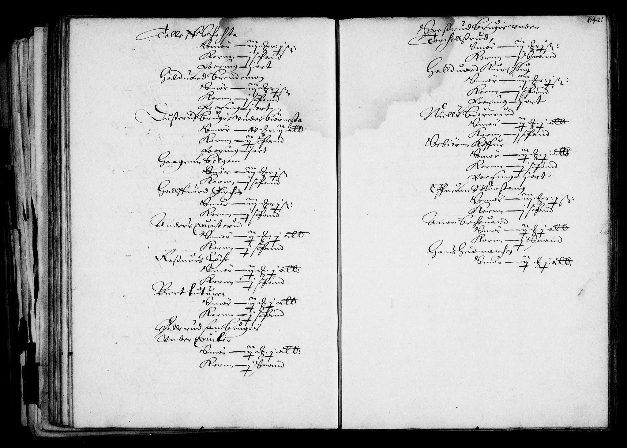 Rentekammeret inntil 1814, Realistisk ordnet avdeling, AV/RA-EA-4070/N/Na/L0001: [XI f]: Akershus stifts jordebok, 1652, p. 641b-642a