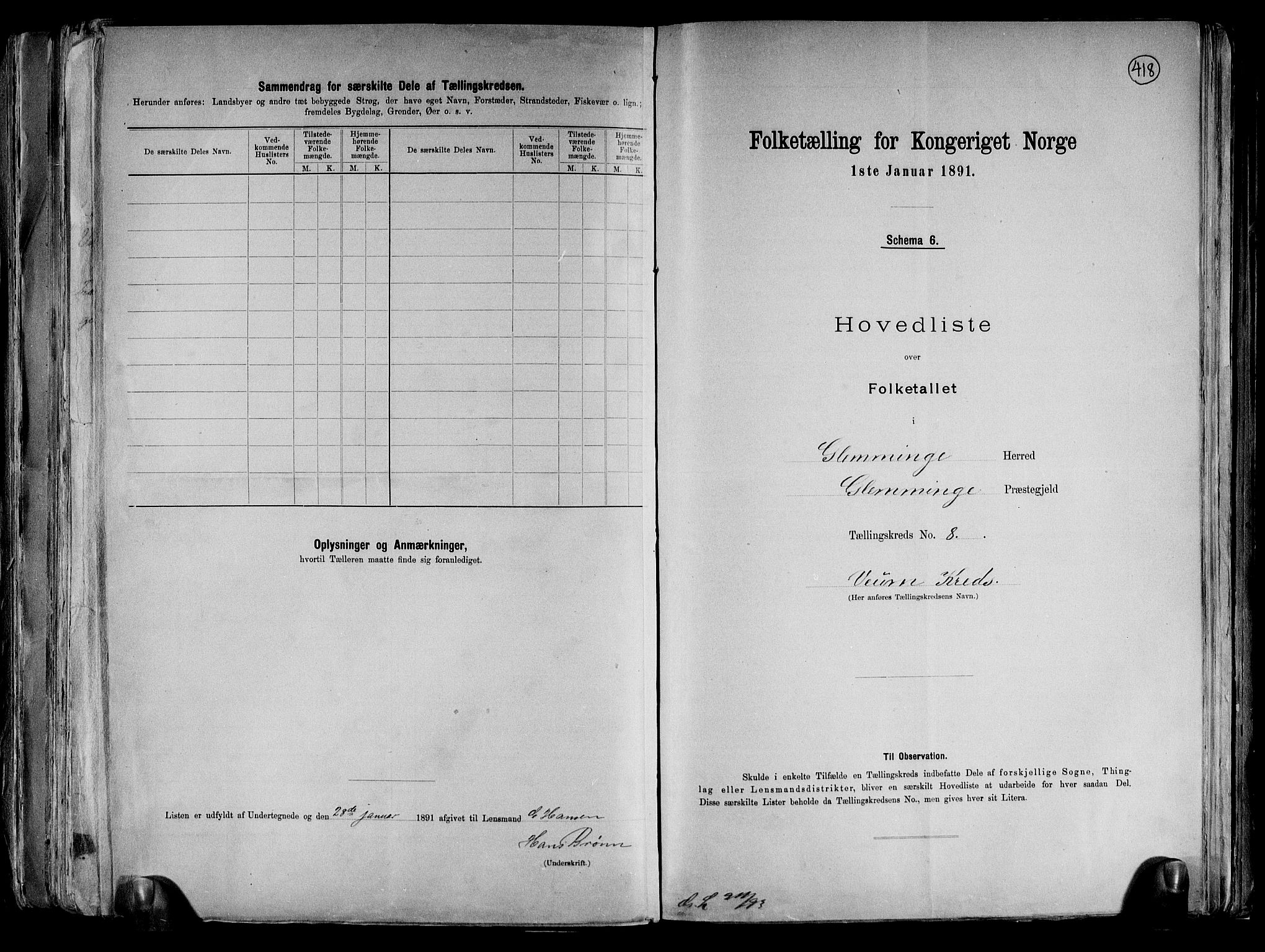 RA, 1891 census for 0132 Glemmen, 1891, p. 30