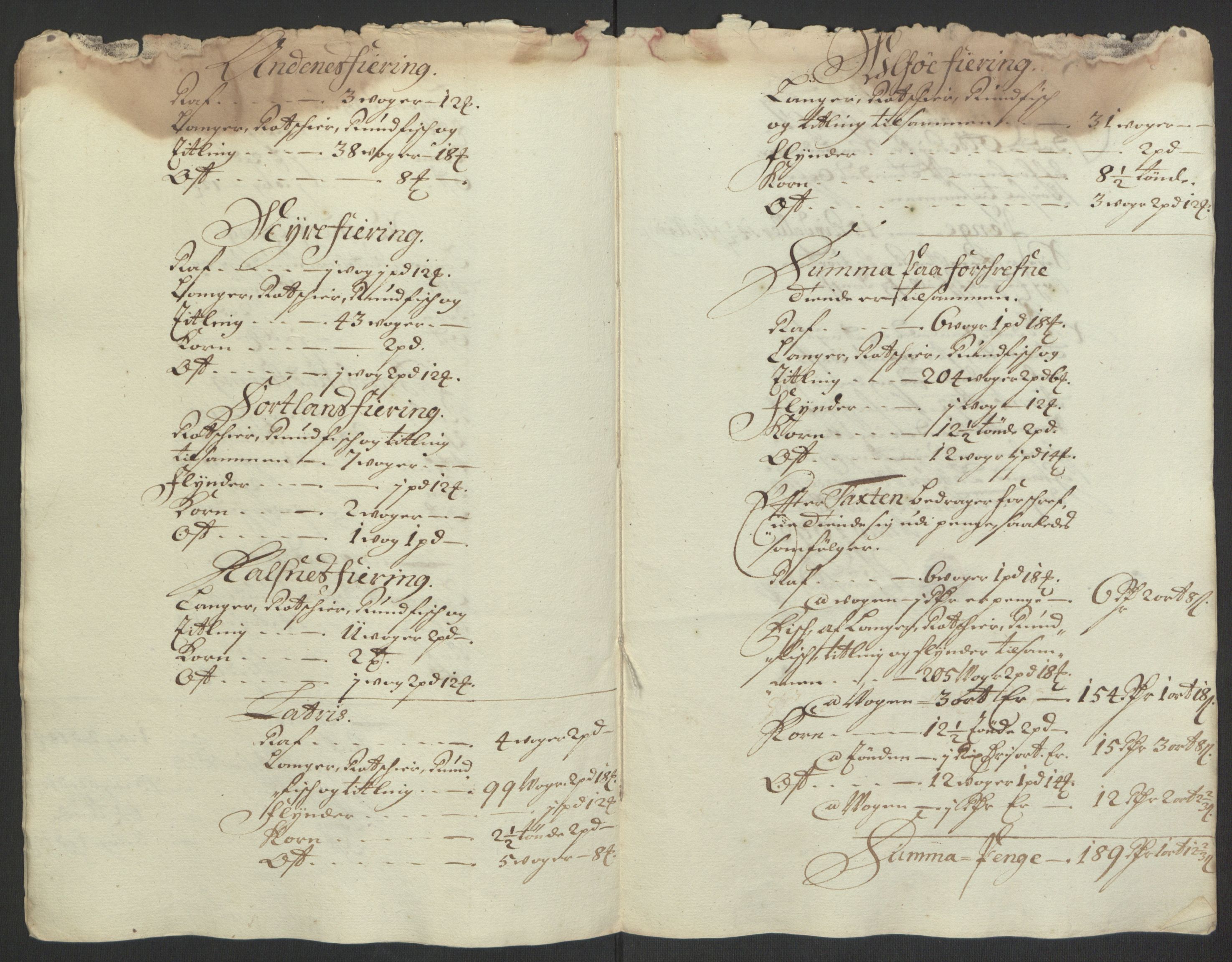 Rentekammeret inntil 1814, Reviderte regnskaper, Fogderegnskap, RA/EA-4092/R67/L4676: Fogderegnskap Vesterålen, Andenes og Lofoten, 1691-1693, p. 121