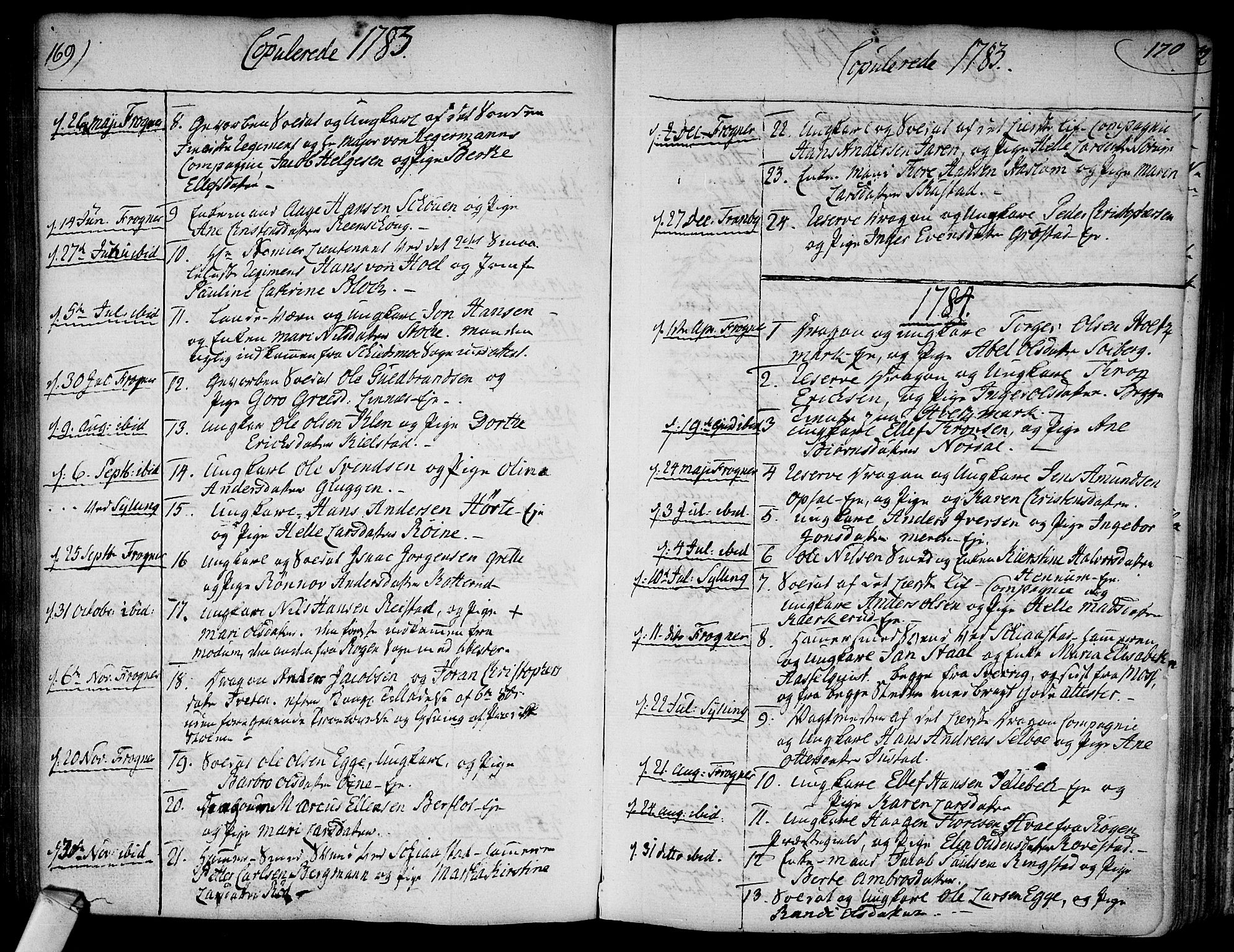 Lier kirkebøker, SAKO/A-230/F/Fa/L0006: Parish register (official) no. I 6, 1777-1794, p. 169-170