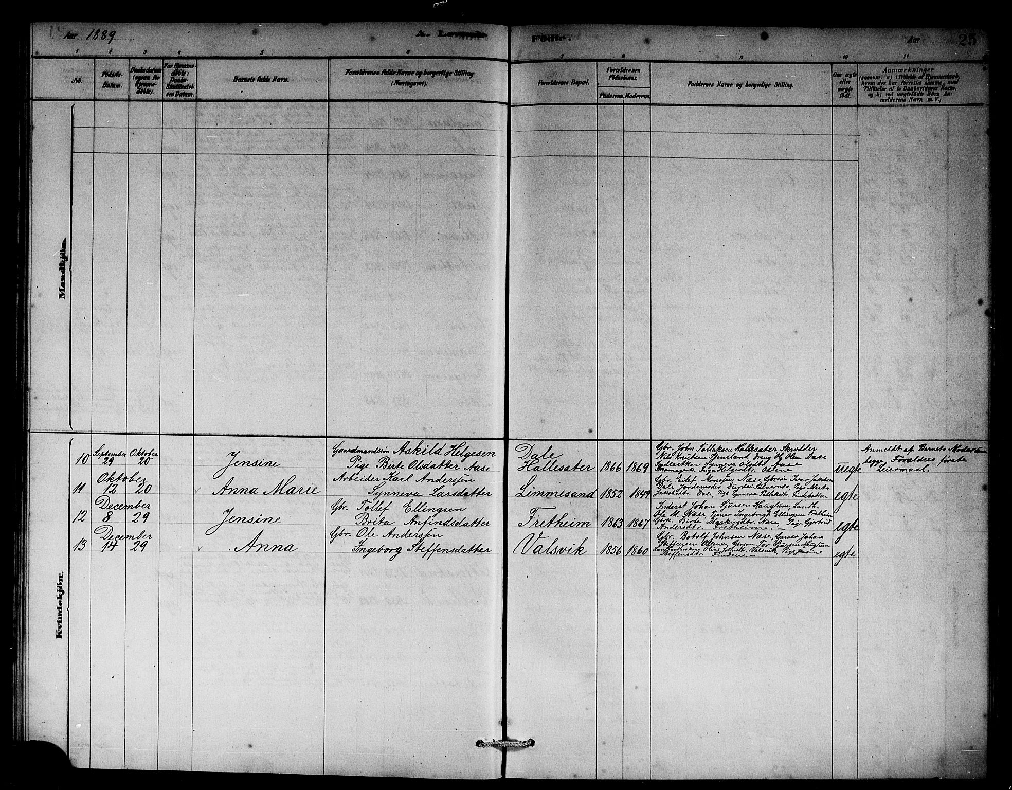 Vik sokneprestembete, AV/SAB-A-81501/H/Hab/Habb/L0002: Parish register (copy) no. B 2, 1878-1893, p. 25