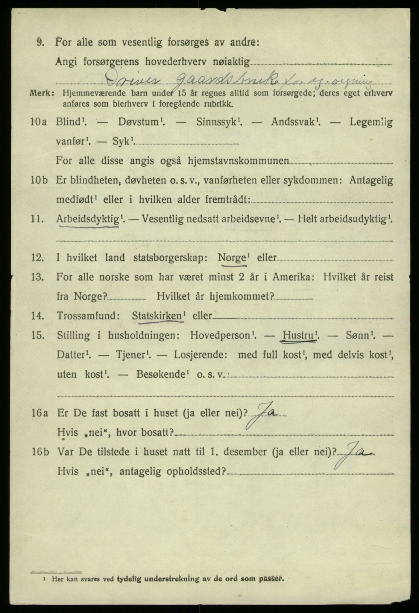 SAB, 1920 census for Haus, 1920, p. 8790