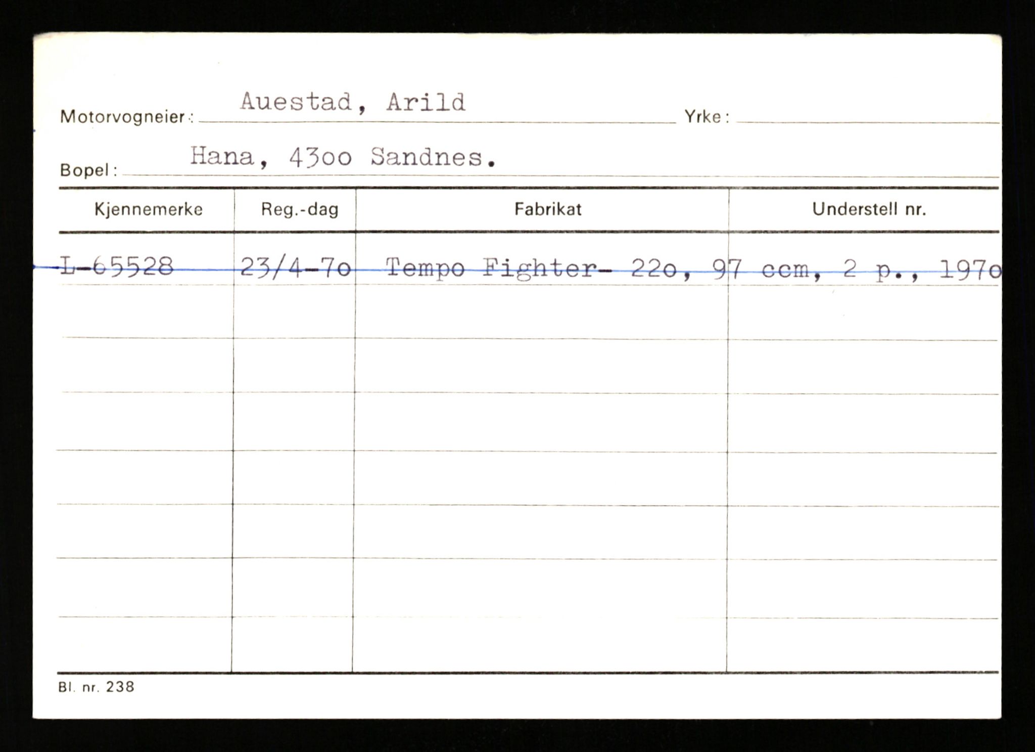 Stavanger trafikkstasjon, SAST/A-101942/0/H/L0002: Askildsen - Berge, 1930-1971, p. 291