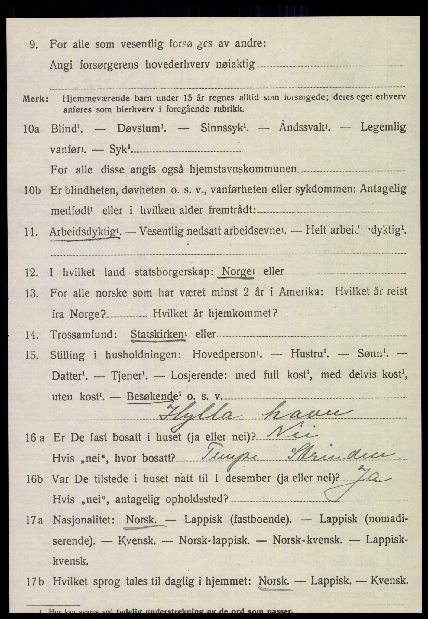 SAT, 1920 census for Røra, 1920, p. 1498