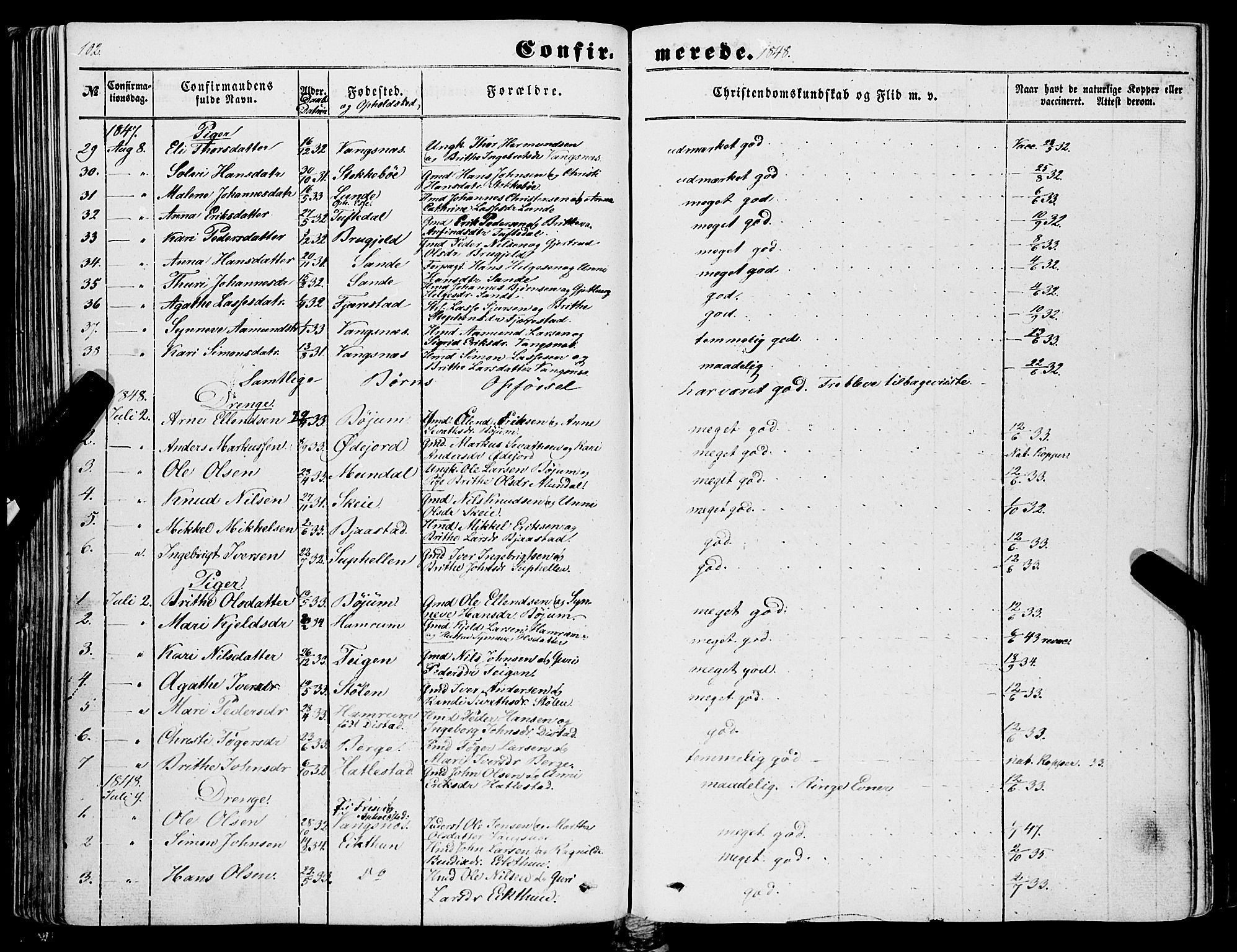 Balestrand sokneprestembete, AV/SAB-A-79601/H/Haa/Haaa/L0002: Parish register (official) no. A 2, 1847-1866, p. 102