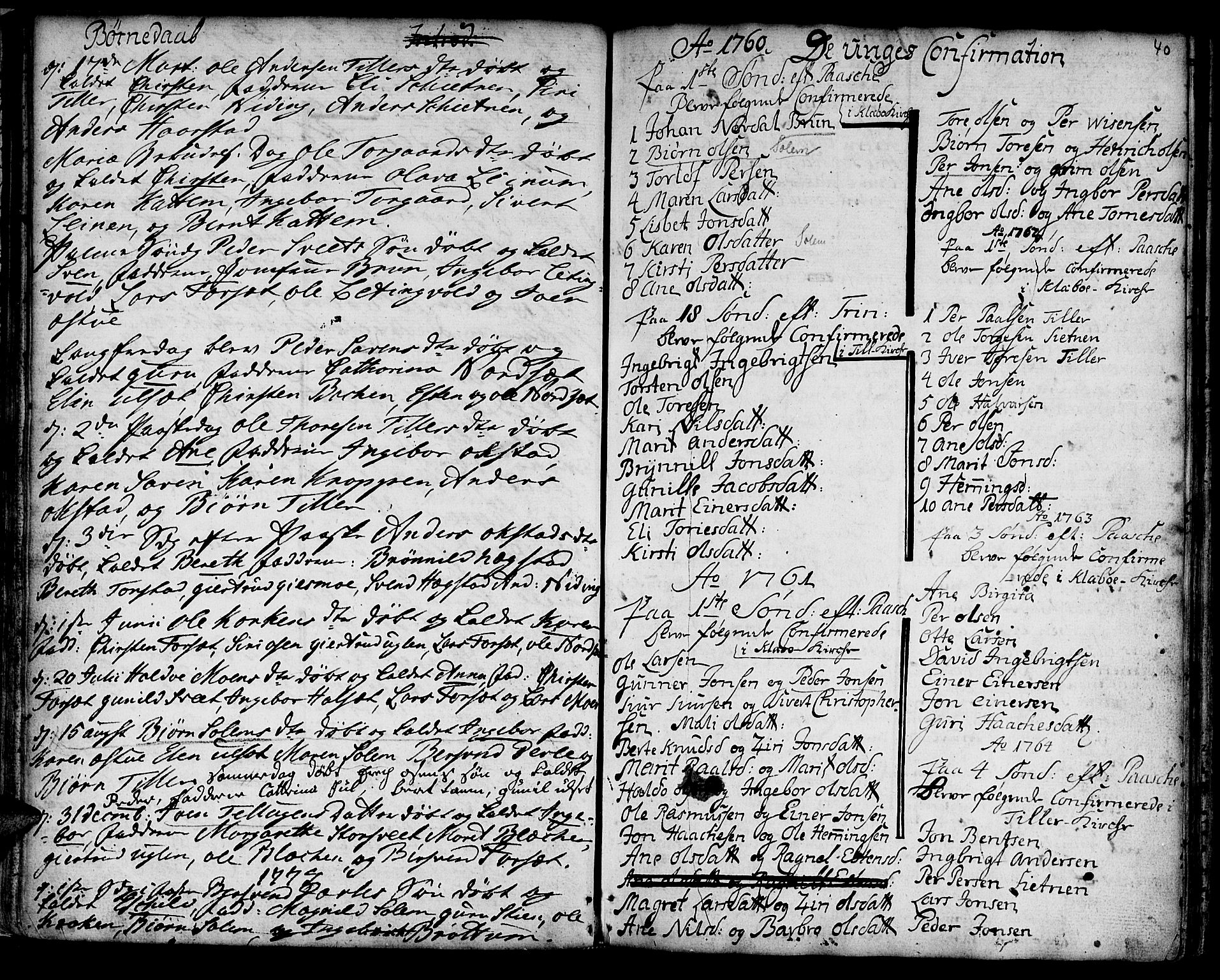 Ministerialprotokoller, klokkerbøker og fødselsregistre - Sør-Trøndelag, SAT/A-1456/618/L0437: Parish register (official) no. 618A02, 1749-1782, p. 40