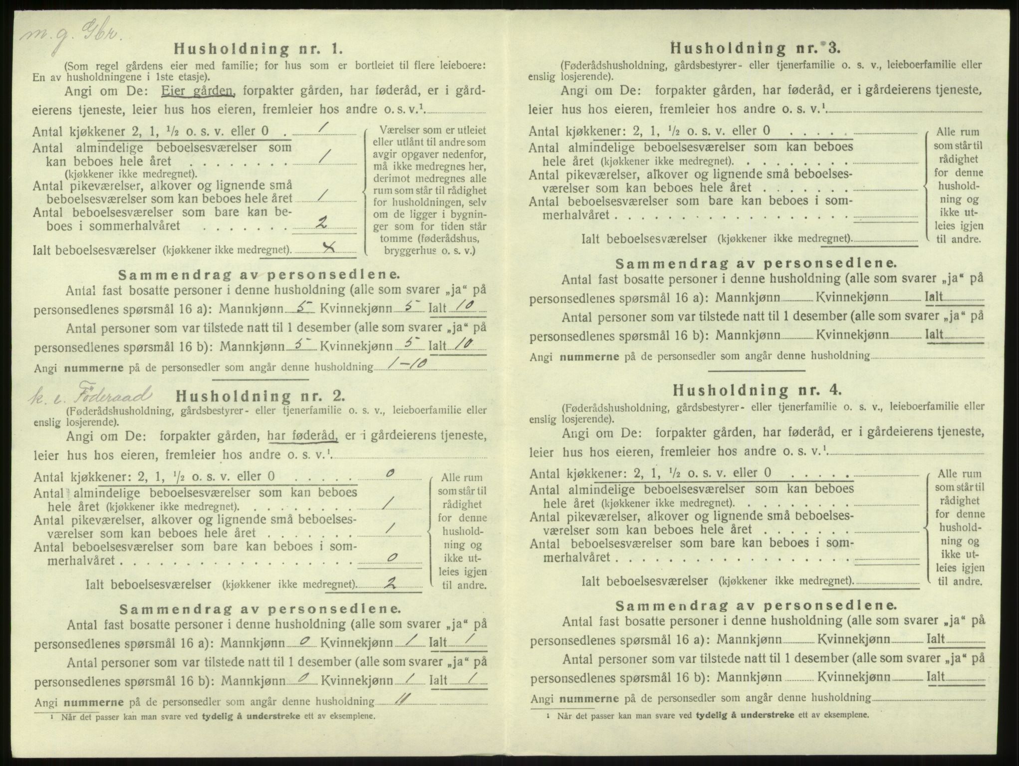 SAB, 1920 census for Brekke, 1920, p. 269