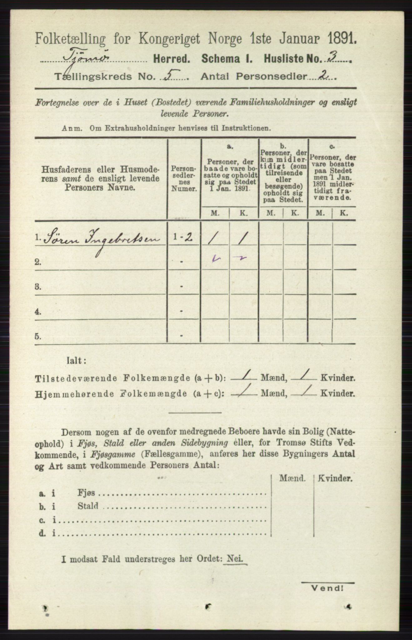 RA, 1891 census for 0723 Tjøme, 1891, p. 1603