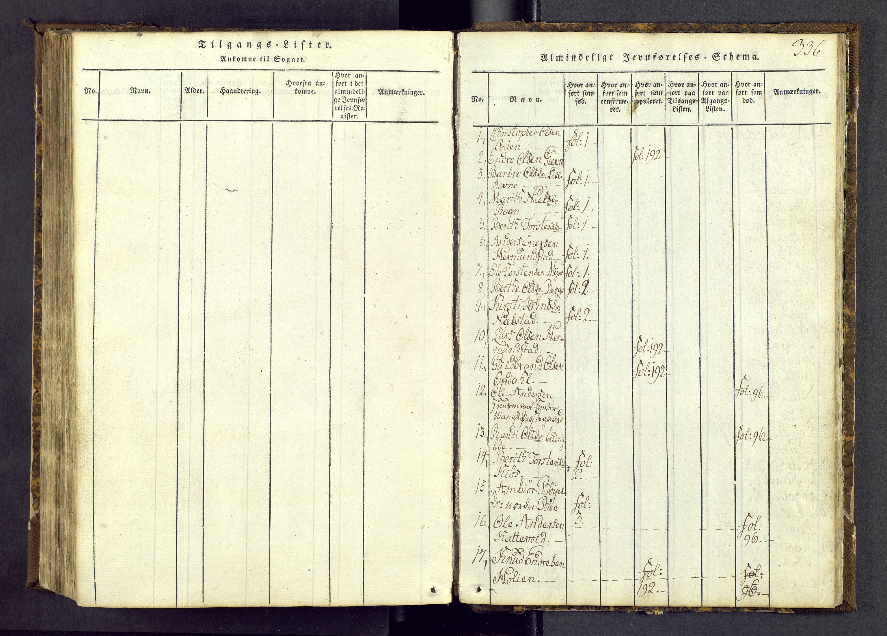 Vang prestekontor, Valdres, AV/SAH-PREST-140/H/Ha/L0004: Parish register (official) no. 4, 1814-1831, p. 336