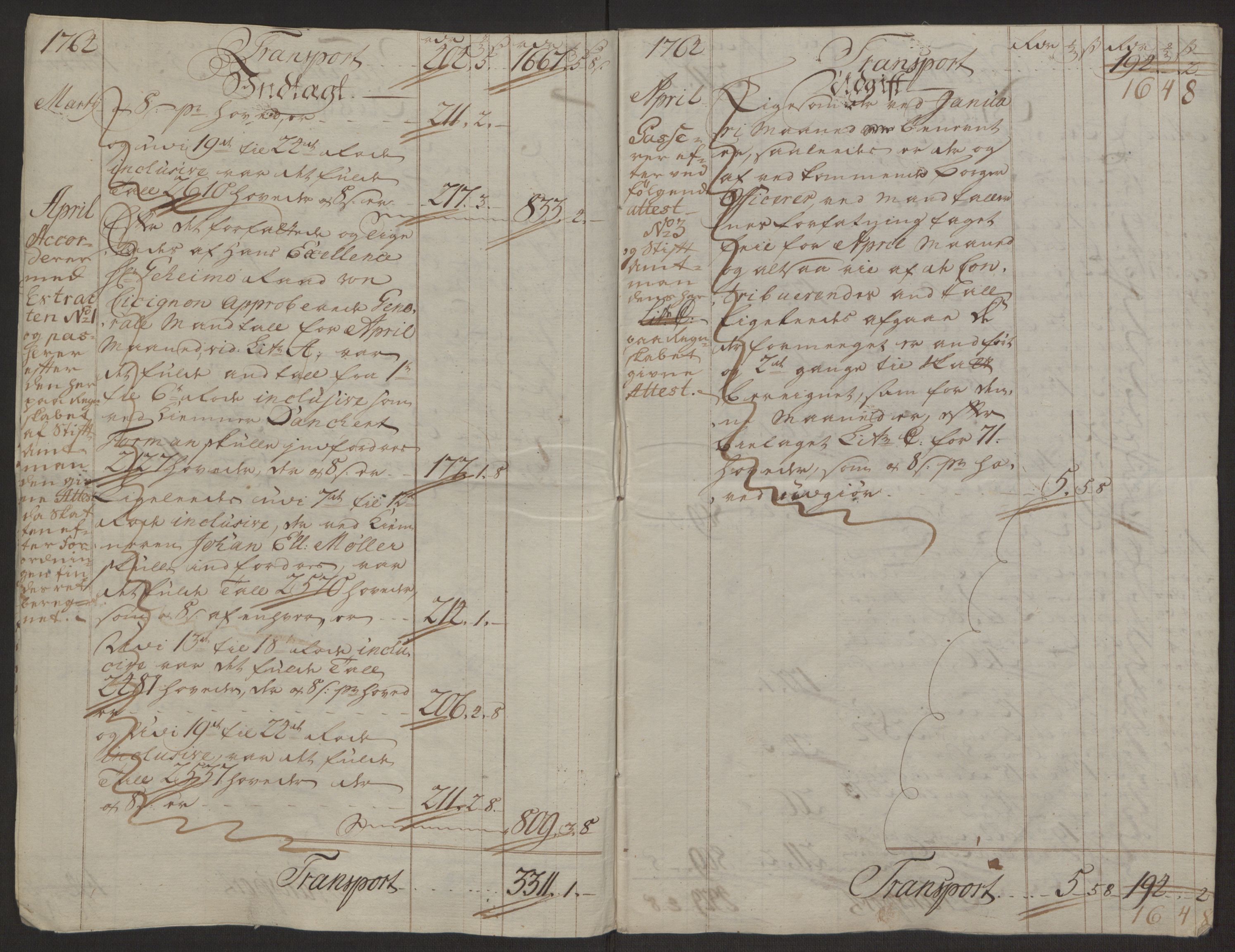 Rentekammeret inntil 1814, Reviderte regnskaper, Byregnskaper, AV/RA-EA-4066/R/Rp/L0367/0001: [P21] Kontribusjonsregnskap / Ekstraskatt, 1764, p. 14