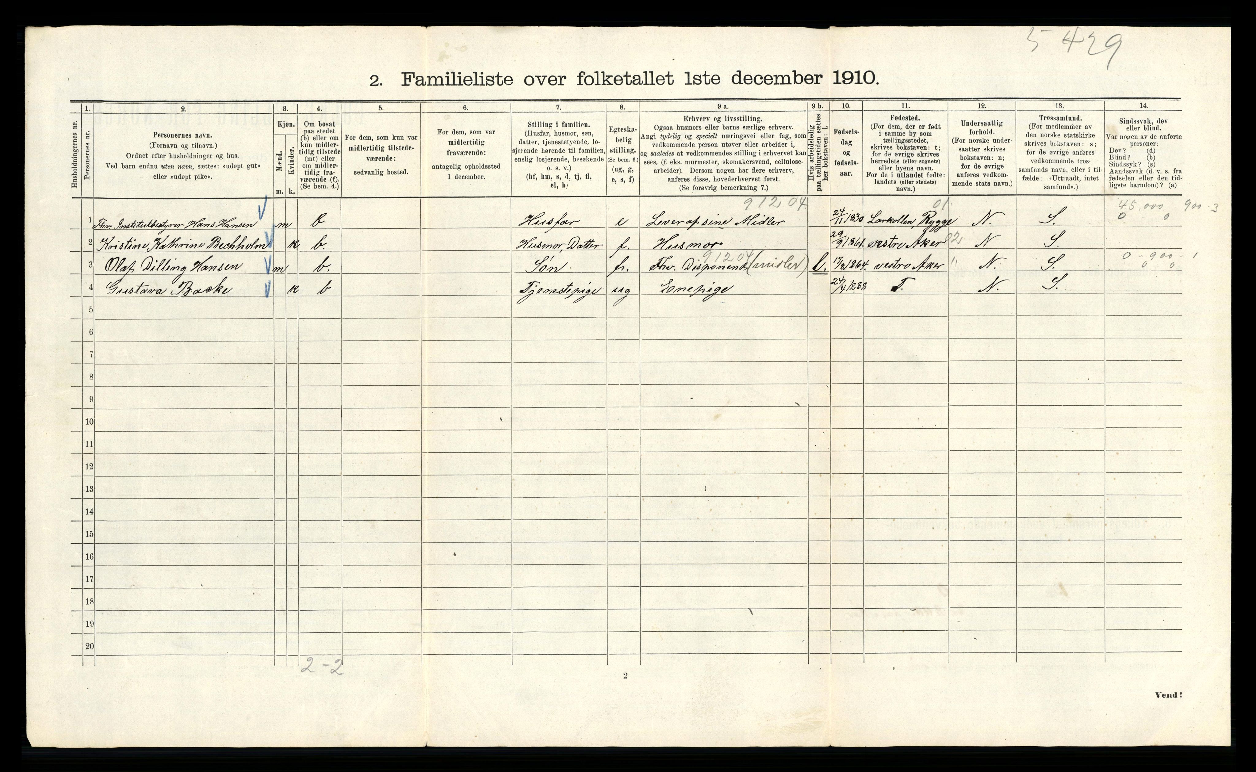 RA, 1910 census for Kristiania, 1910, p. 120946