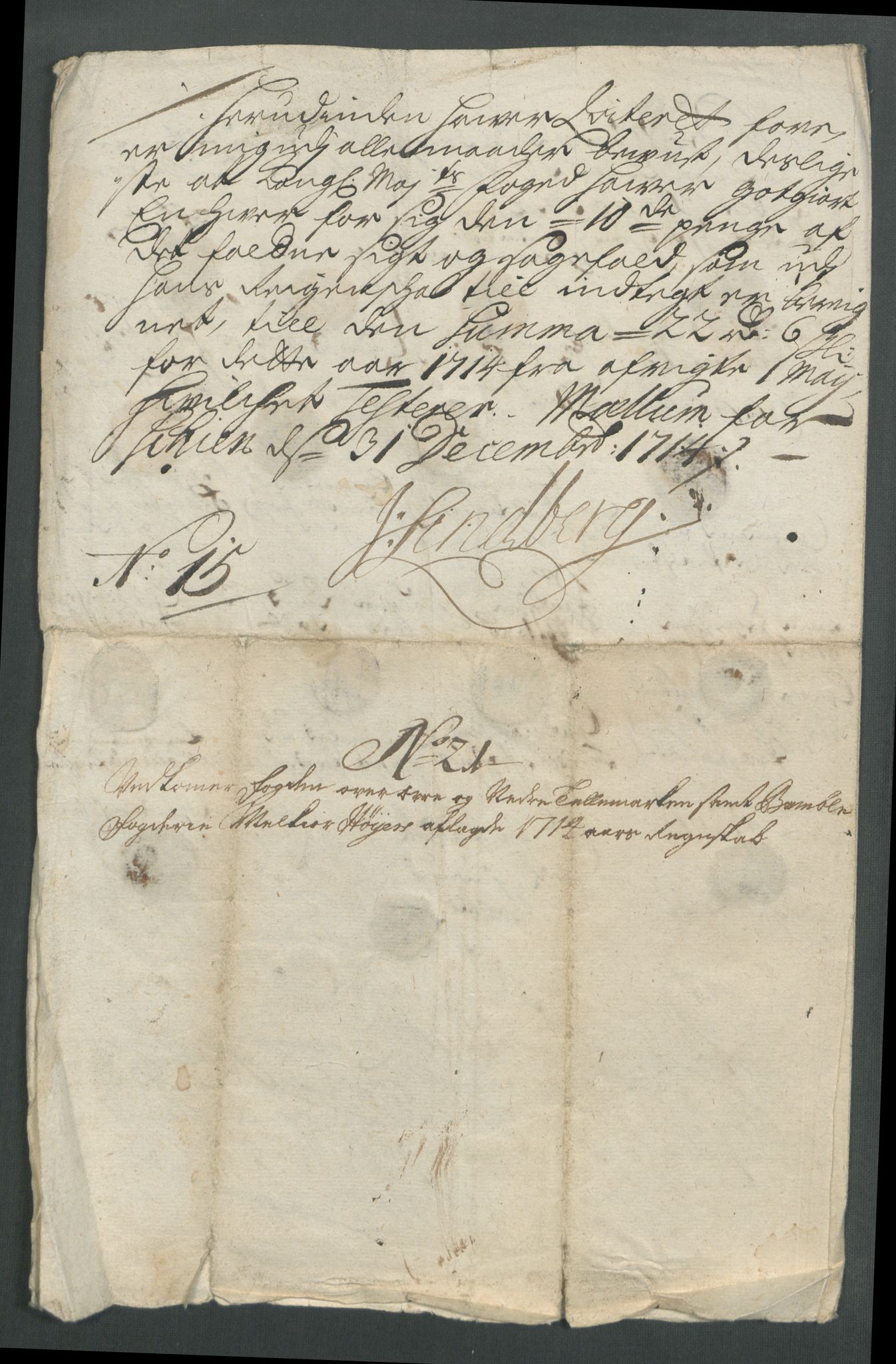 Rentekammeret inntil 1814, Reviderte regnskaper, Fogderegnskap, RA/EA-4092/R36/L2126: Fogderegnskap Øvre og Nedre Telemark og Bamble, 1714, p. 269