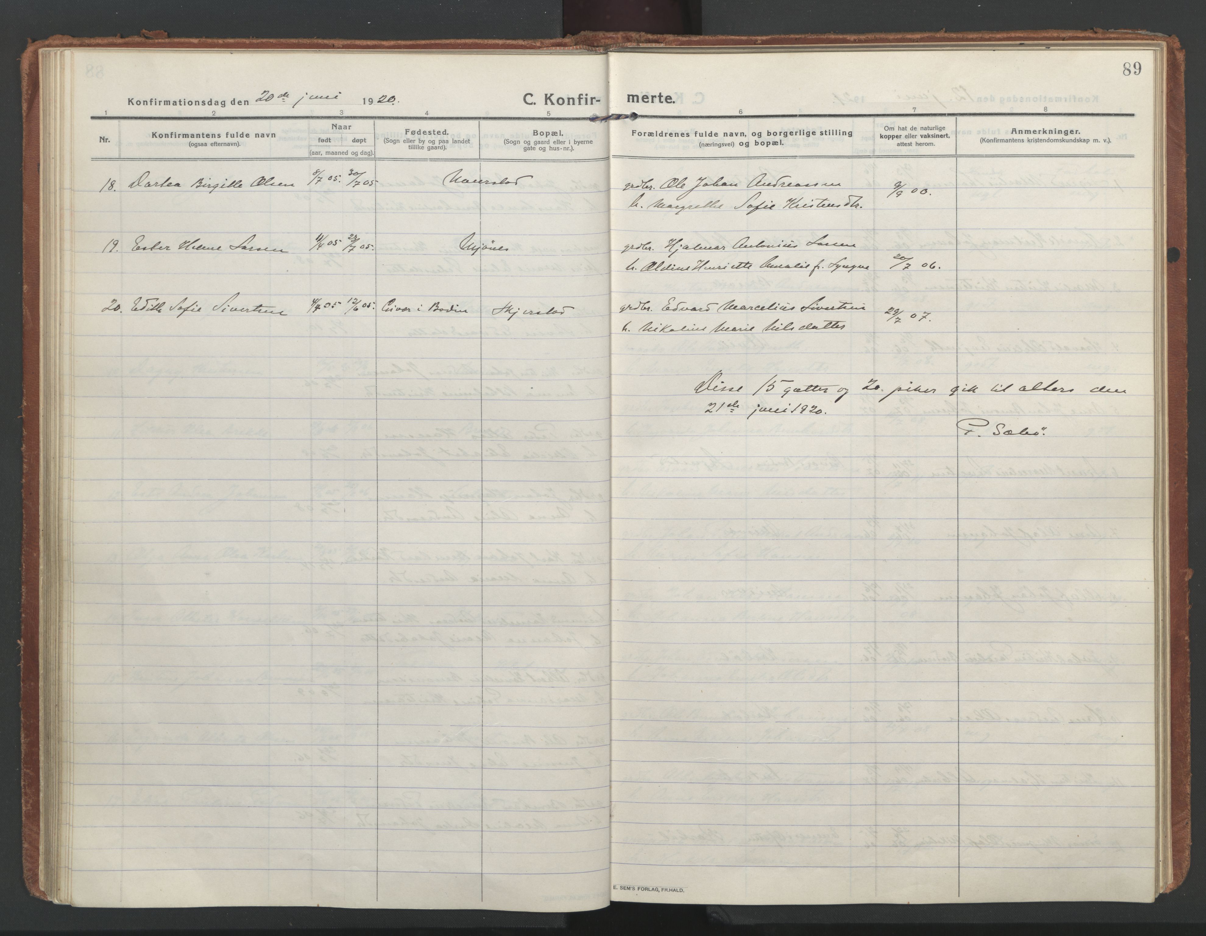 Ministerialprotokoller, klokkerbøker og fødselsregistre - Nordland, AV/SAT-A-1459/852/L0748: Parish register (official) no. 852A18, 1913-1932, p. 89