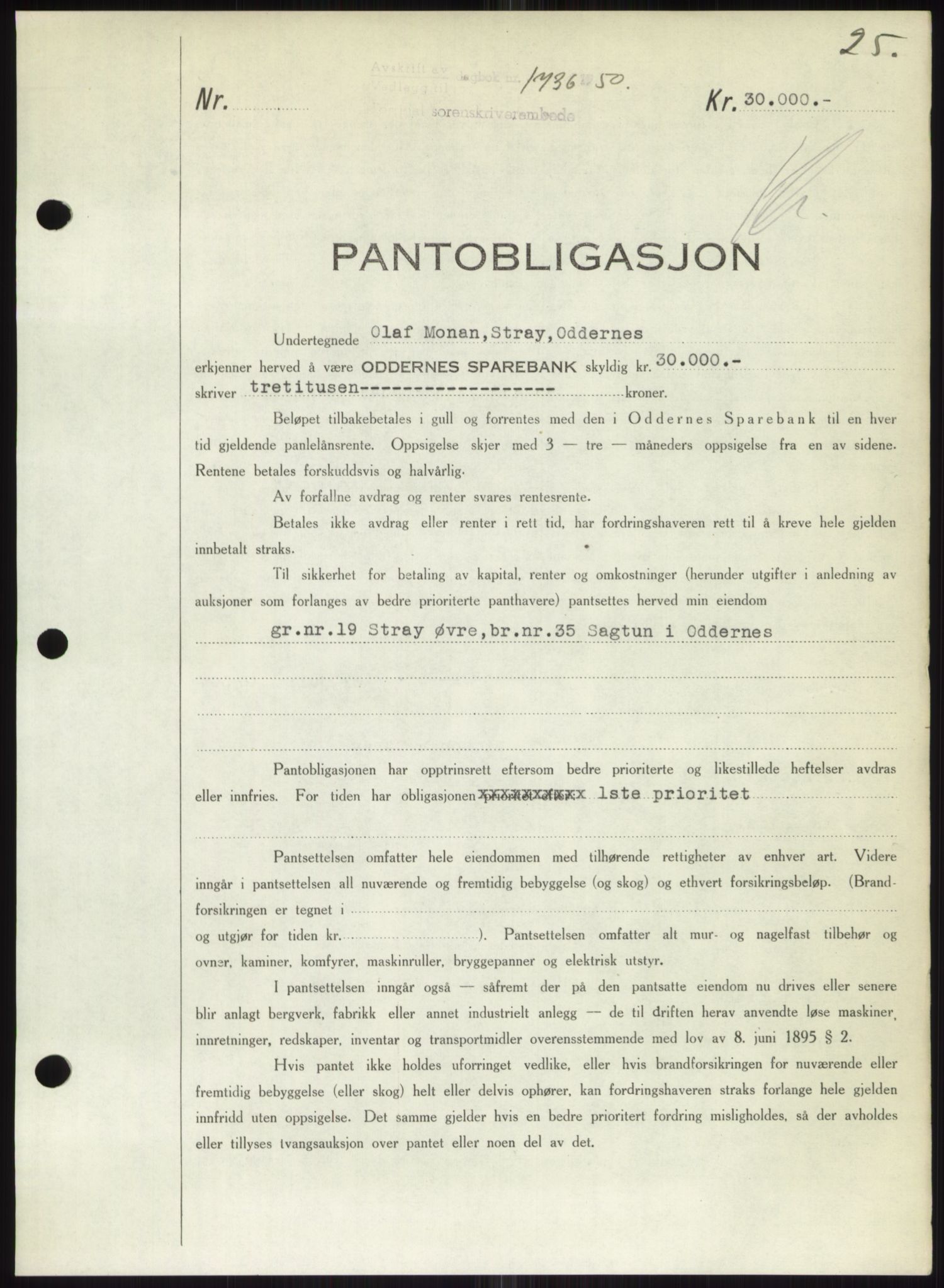 Torridal sorenskriveri, AV/SAK-1221-0012/G/Gb/Gbb/L0020: Mortgage book no. 63B, 1950-1950, Diary no: : 1736/1950