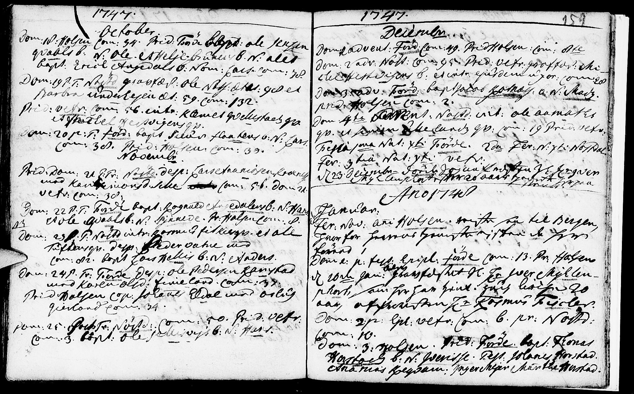 Førde sokneprestembete, AV/SAB-A-79901/H/Haa/Haaa/L0002: Parish register (official) no. A 2, 1728-1748, p. 159