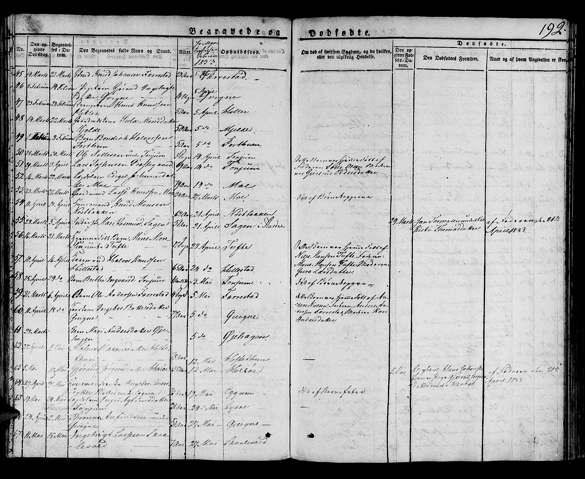 Lærdal sokneprestembete, SAB/A-81201: Parish register (official) no. A 5, 1822-1834, p. 192