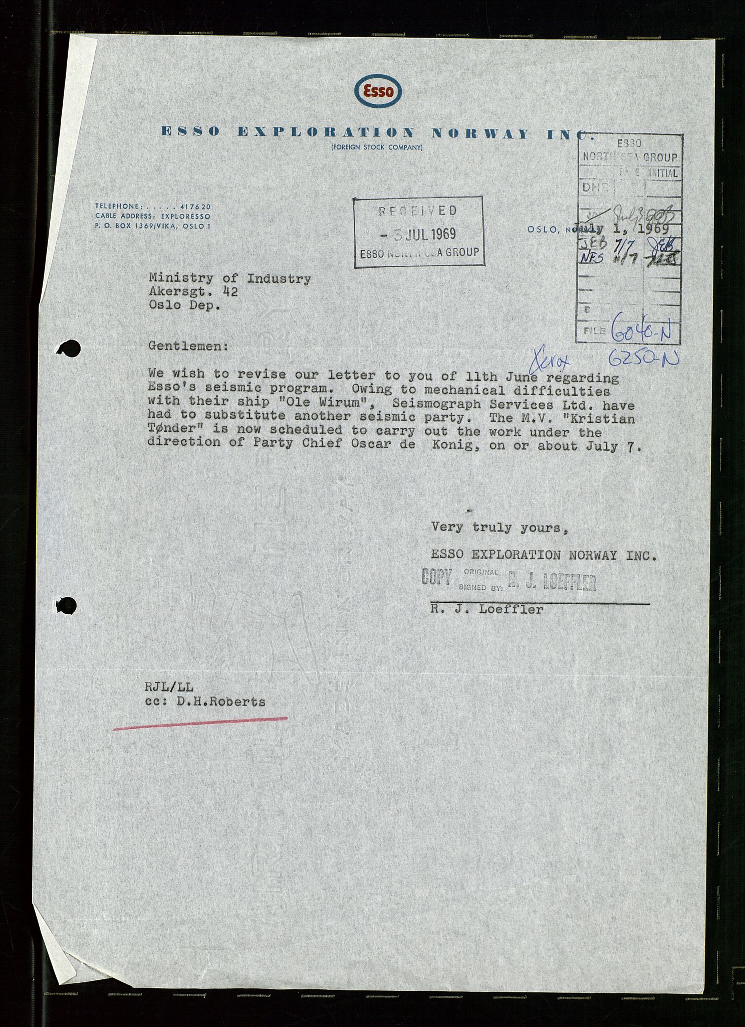 Pa 1512 - Esso Exploration and Production Norway Inc., AV/SAST-A-101917/E/Ea/L0025: Sak og korrespondanse, 1966-1974, p. 608