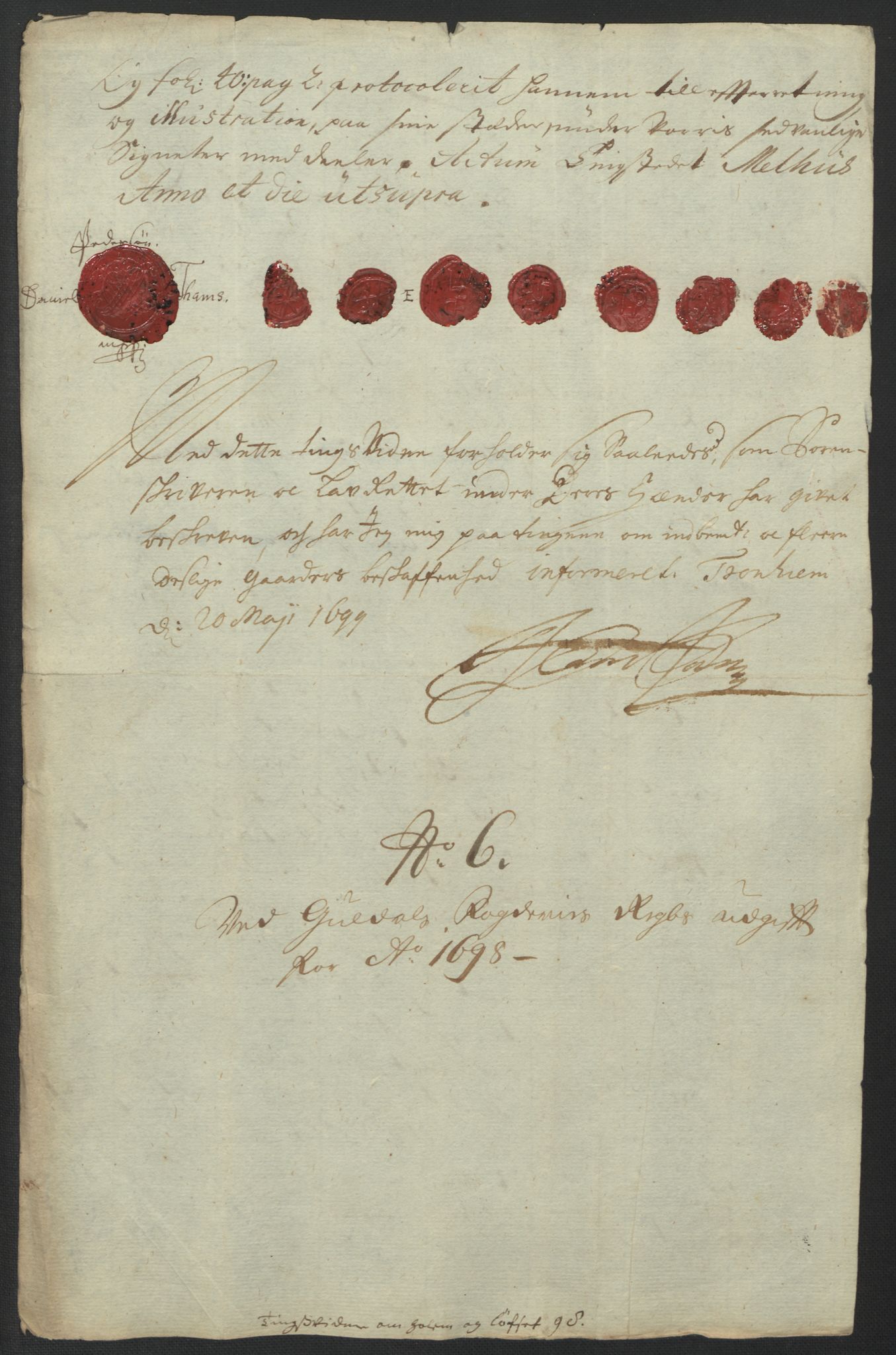 Rentekammeret inntil 1814, Reviderte regnskaper, Fogderegnskap, AV/RA-EA-4092/R60/L3948: Fogderegnskap Orkdal og Gauldal, 1698, p. 420