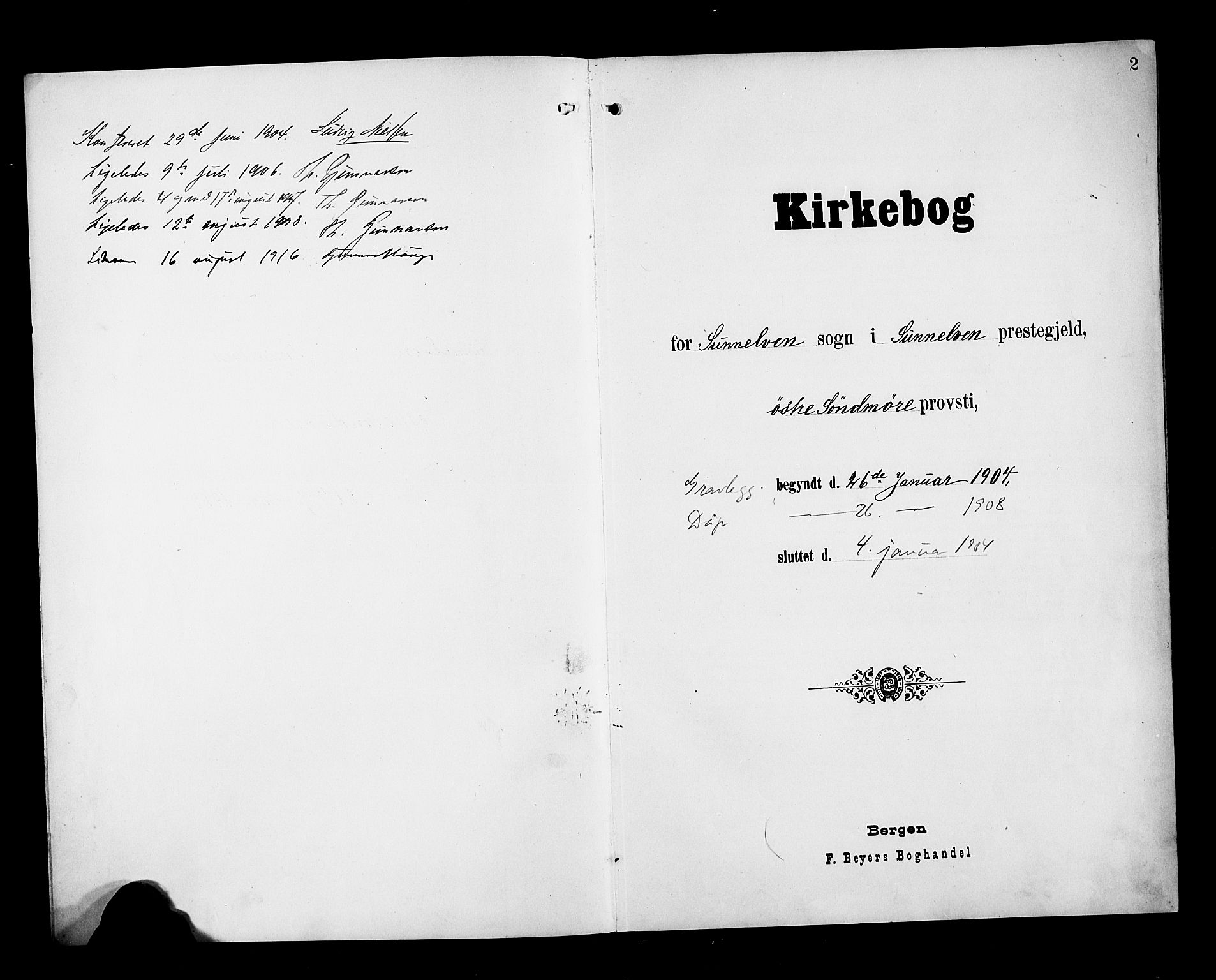 Ministerialprotokoller, klokkerbøker og fødselsregistre - Møre og Romsdal, SAT/A-1454/517/L0231: Parish register (copy) no. 517C04, 1904-1918, p. 2