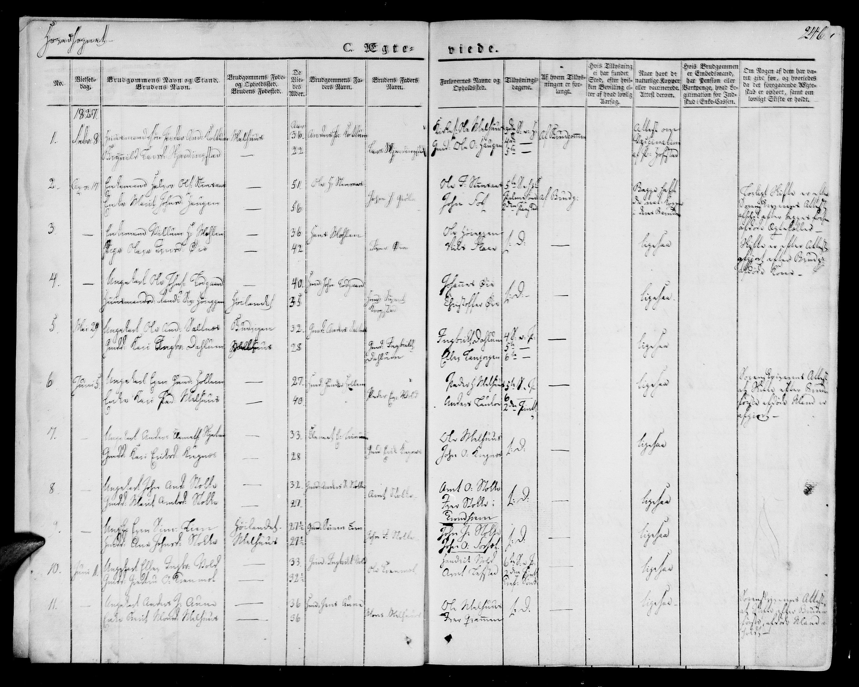 Ministerialprotokoller, klokkerbøker og fødselsregistre - Sør-Trøndelag, AV/SAT-A-1456/691/L1070: Parish register (official) no. 691A05 /1, 1826-1841, p. 246