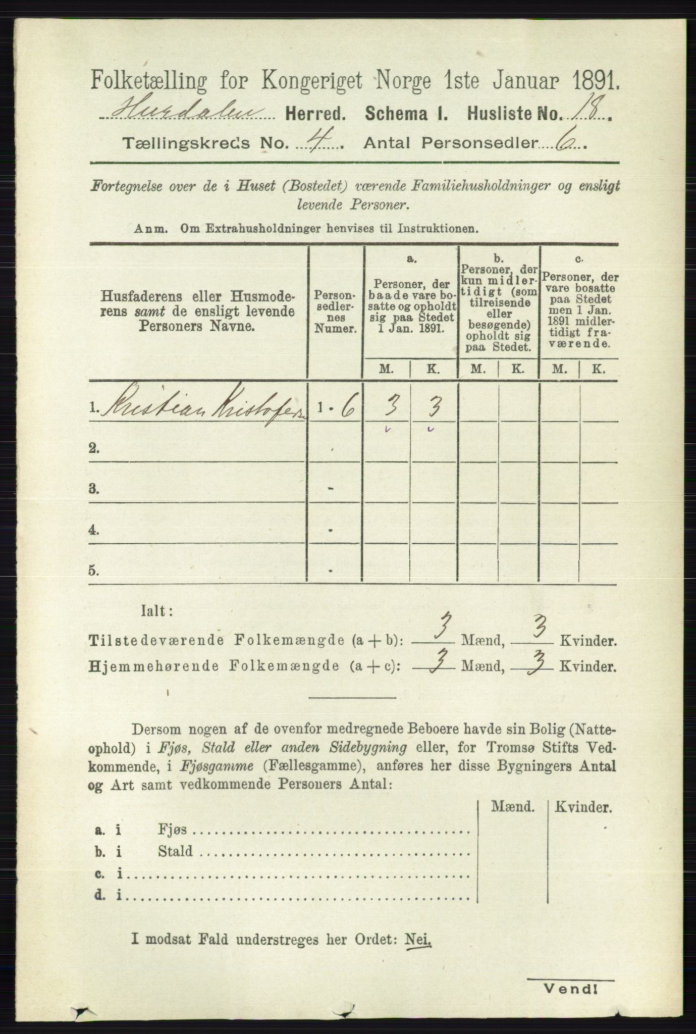 RA, 1891 census for 0239 Hurdal, 1891, p. 1341