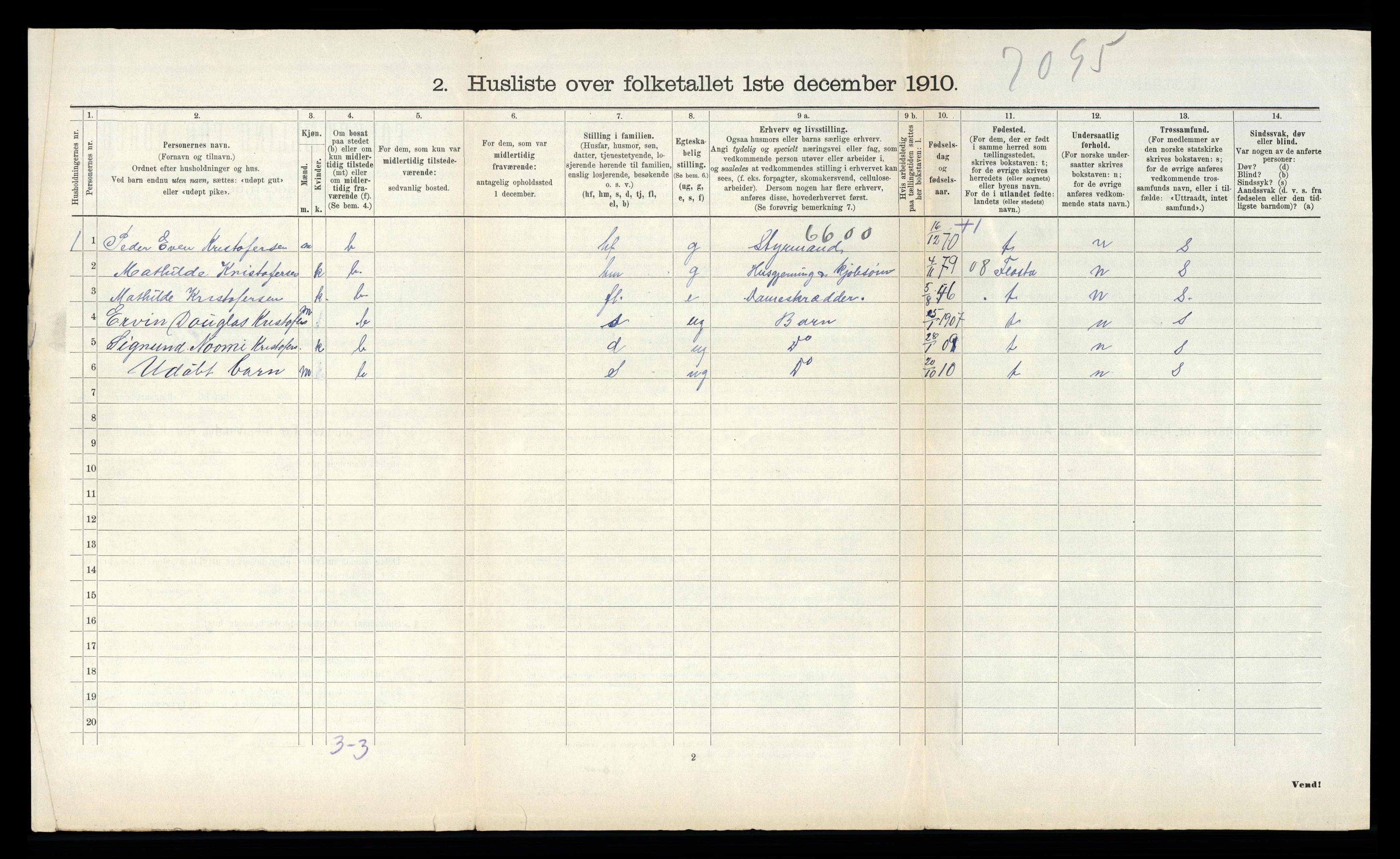 RA, 1910 census for Dypvåg, 1910, p. 733