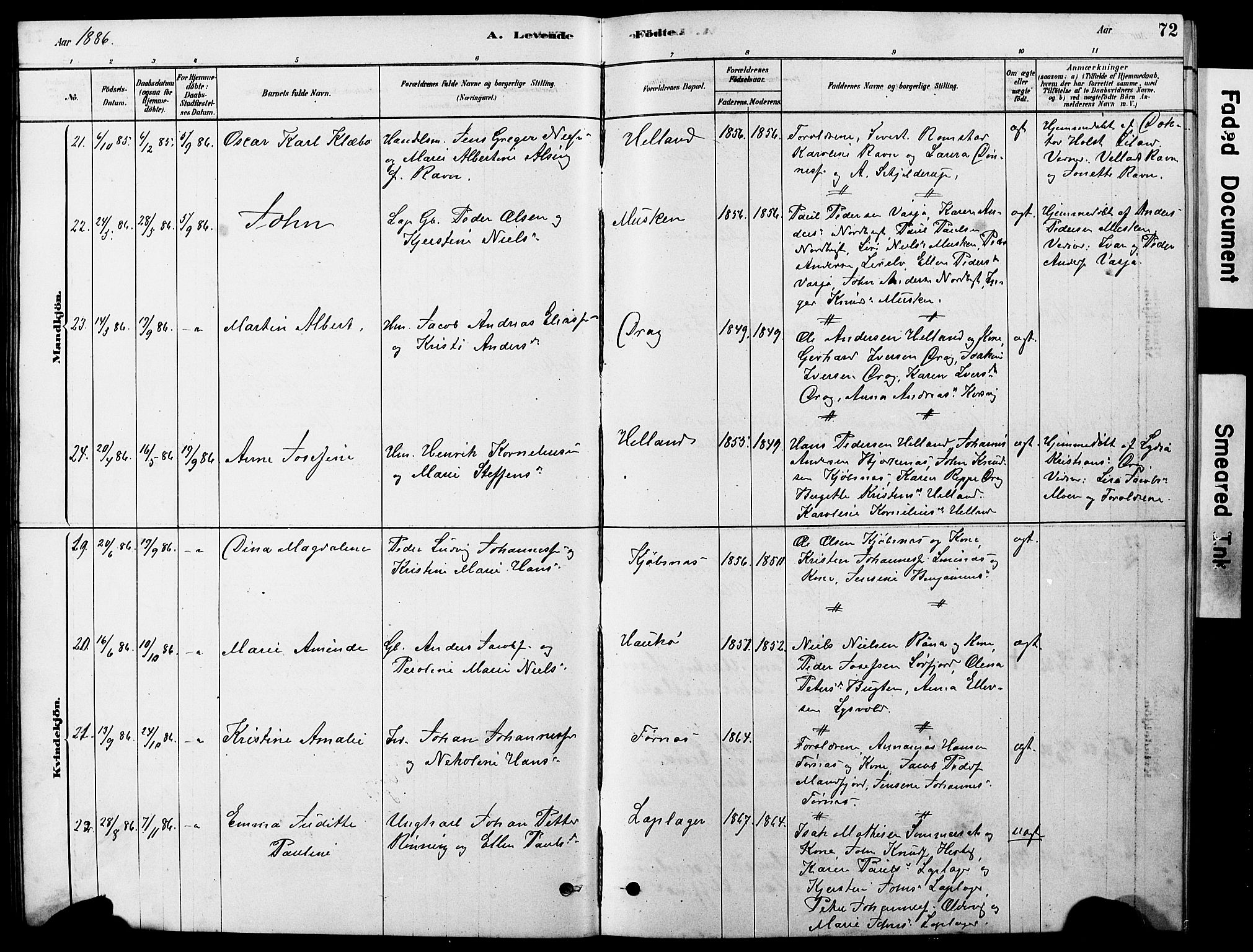 Ministerialprotokoller, klokkerbøker og fødselsregistre - Nordland, SAT/A-1459/861/L0875: Parish register (copy) no. 861C01, 1879-1887, p. 72