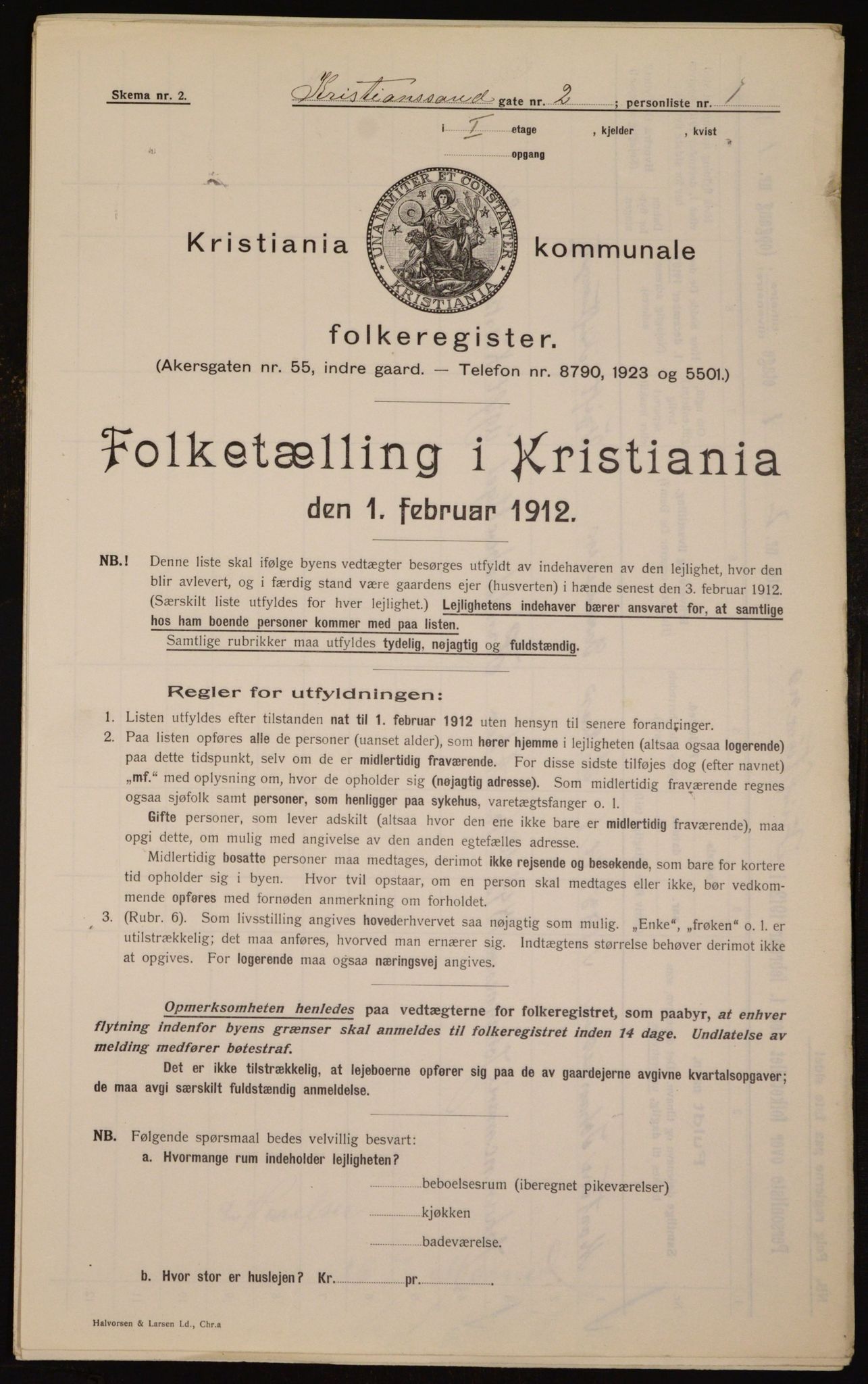 OBA, Municipal Census 1912 for Kristiania, 1912, p. 54479