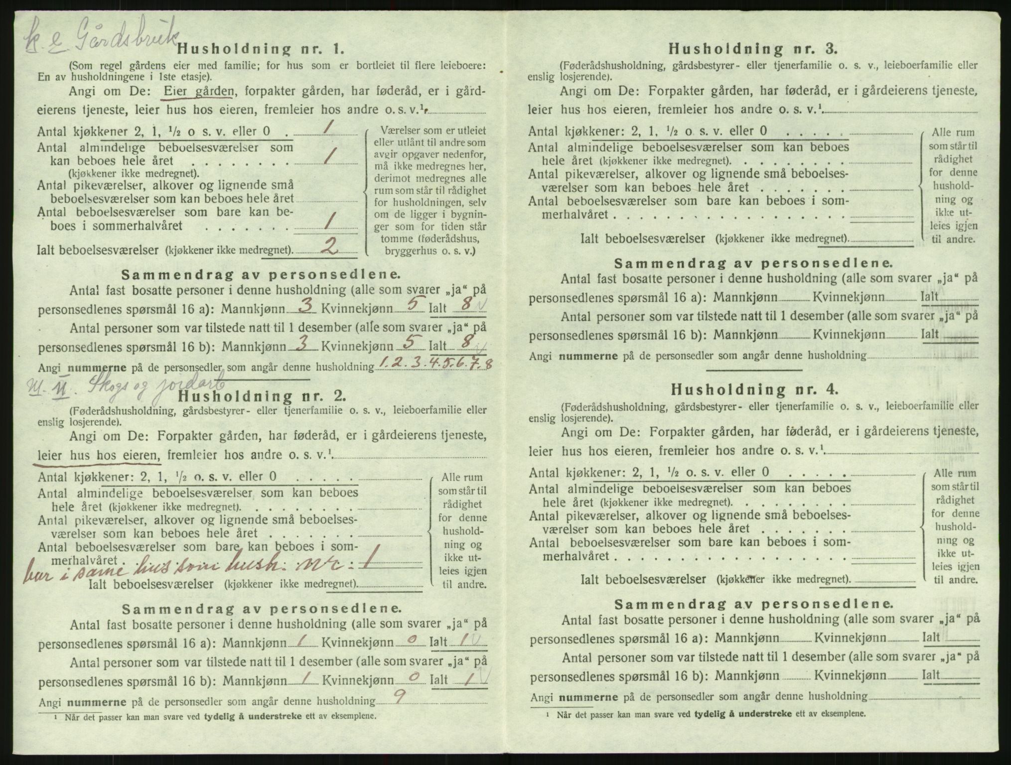 SAK, 1920 census for Bygland, 1920, p. 356