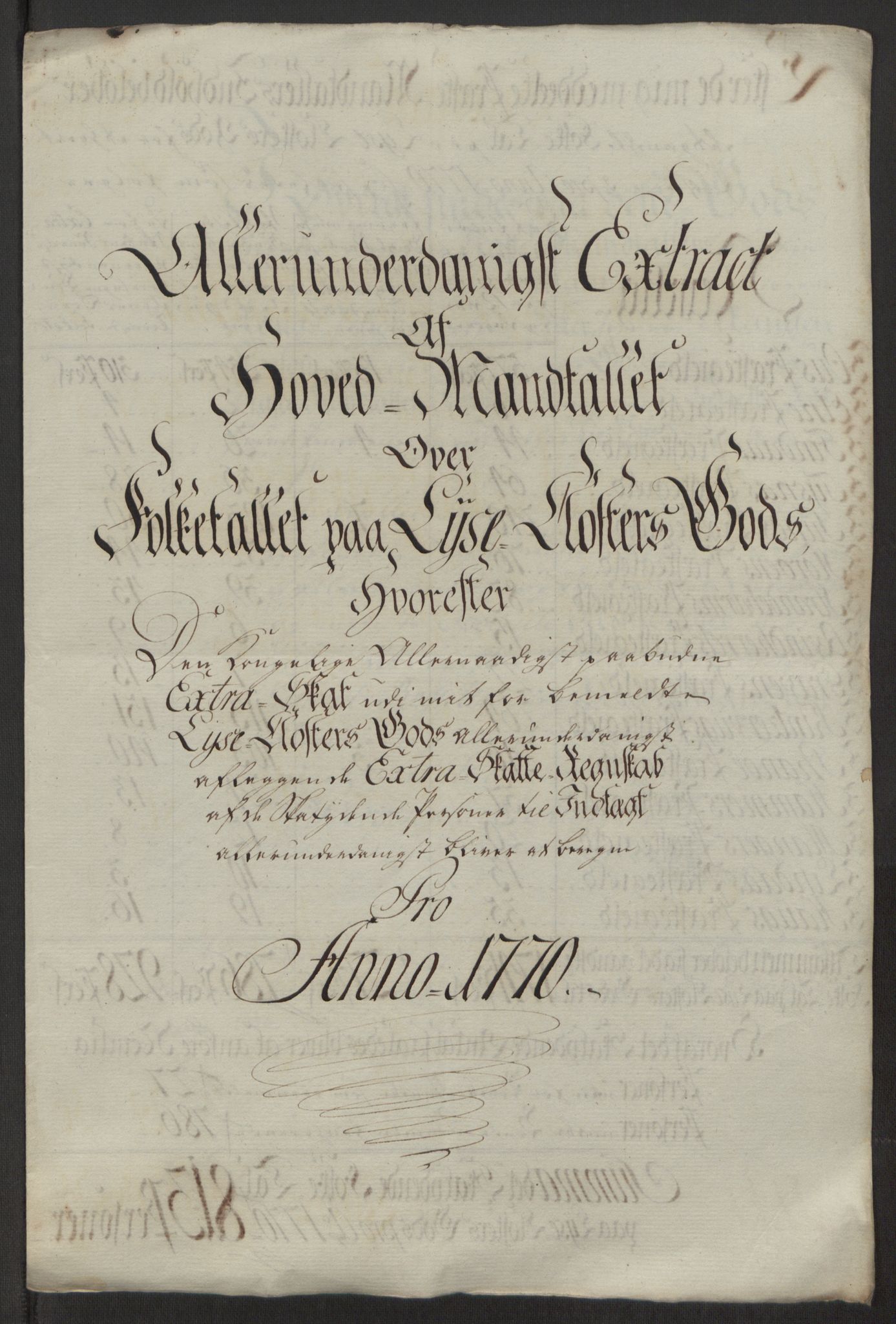 Rentekammeret inntil 1814, Reviderte regnskaper, Fogderegnskap, RA/EA-4092/R50/L3180: Ekstraskatten Lyse kloster, 1762-1783, p. 235