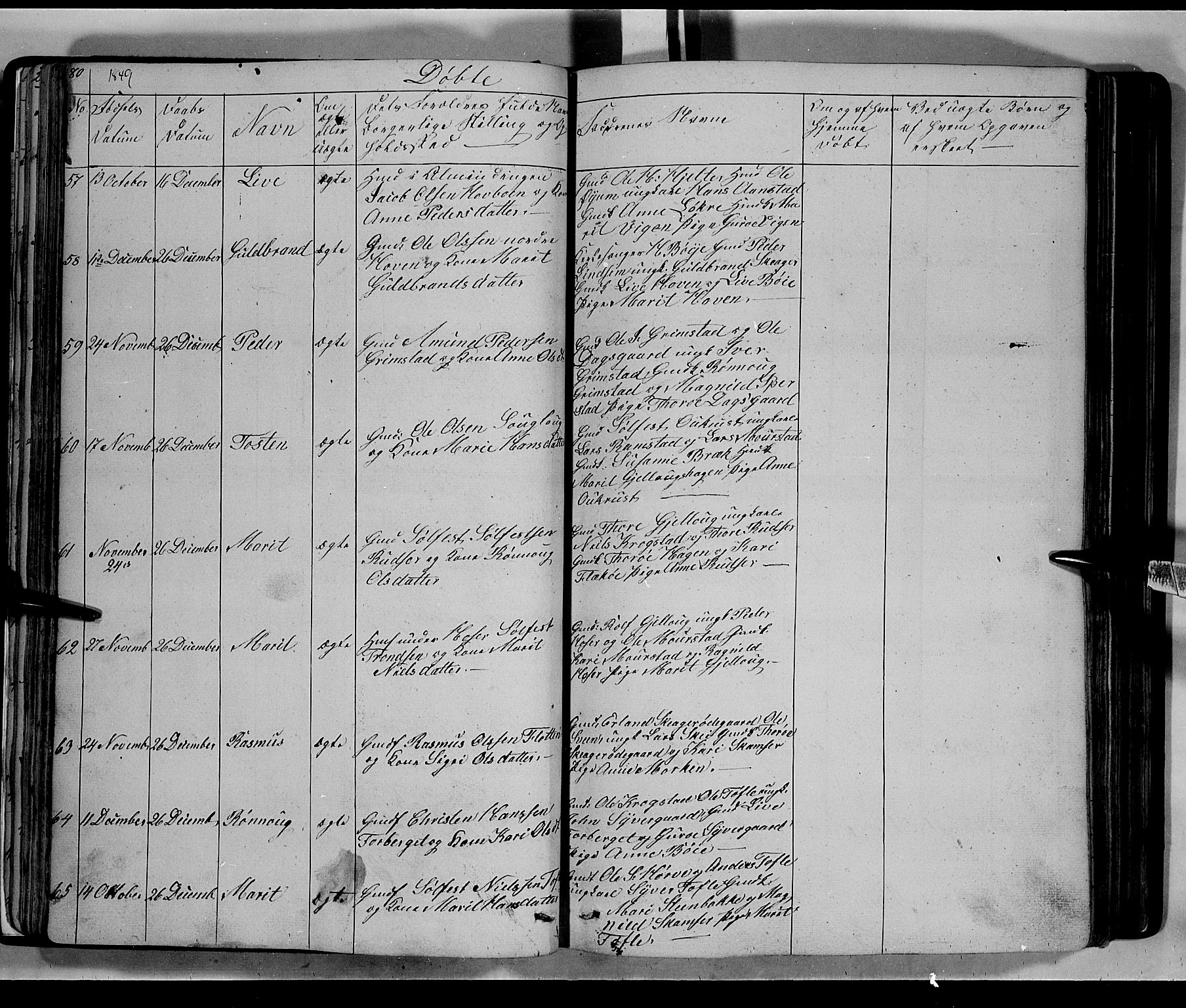 Lom prestekontor, SAH/PREST-070/L/L0004: Parish register (copy) no. 4, 1845-1864, p. 80-81