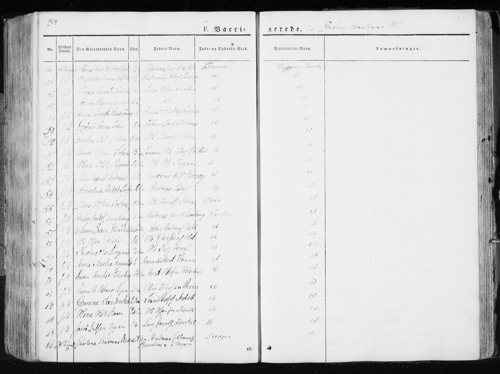 Ministerialprotokoller, klokkerbøker og fødselsregistre - Nord-Trøndelag, AV/SAT-A-1458/713/L0114: Parish register (official) no. 713A05, 1827-1839, p. 254