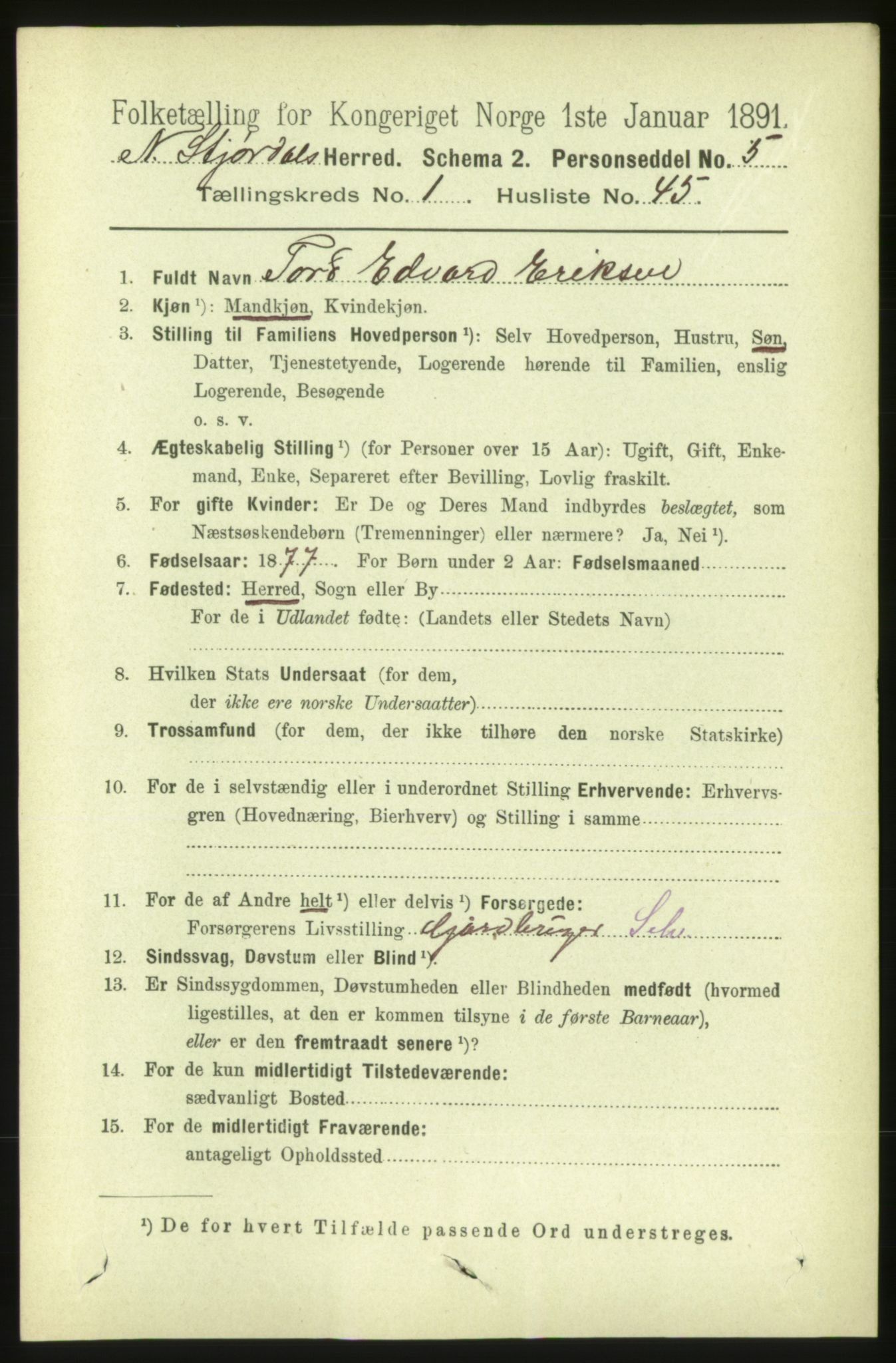 RA, 1891 census for 1714 Nedre Stjørdal, 1891, p. 387