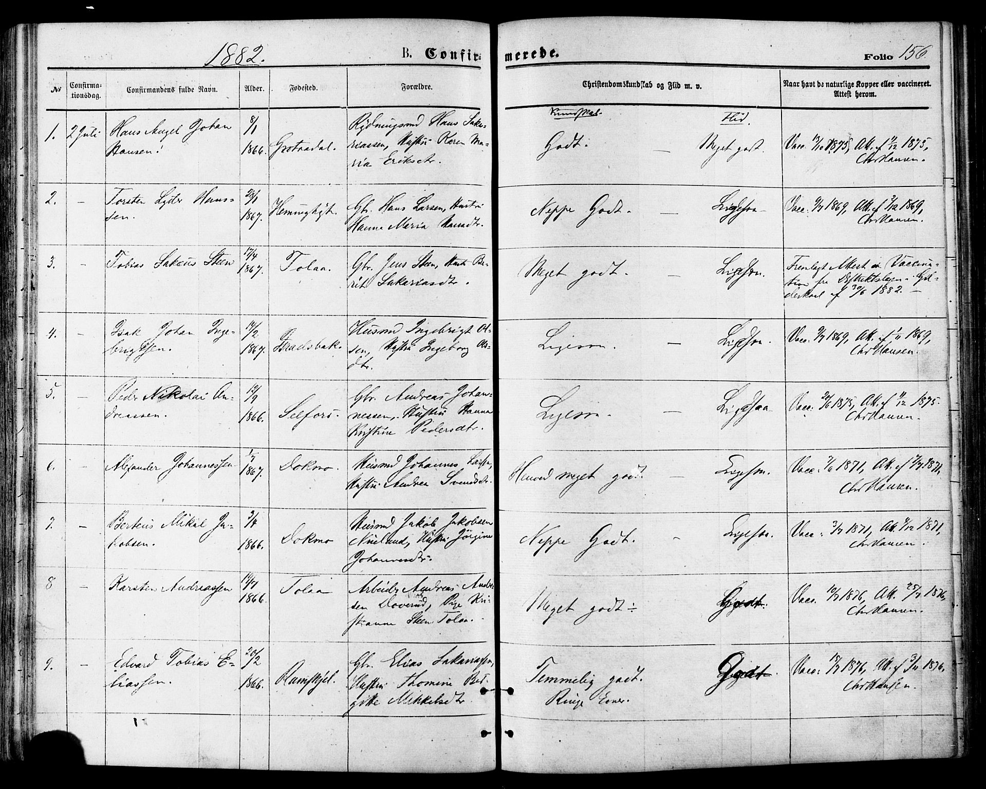 Ministerialprotokoller, klokkerbøker og fødselsregistre - Nordland, AV/SAT-A-1459/846/L0645: Parish register (official) no. 846A03, 1872-1886, p. 156