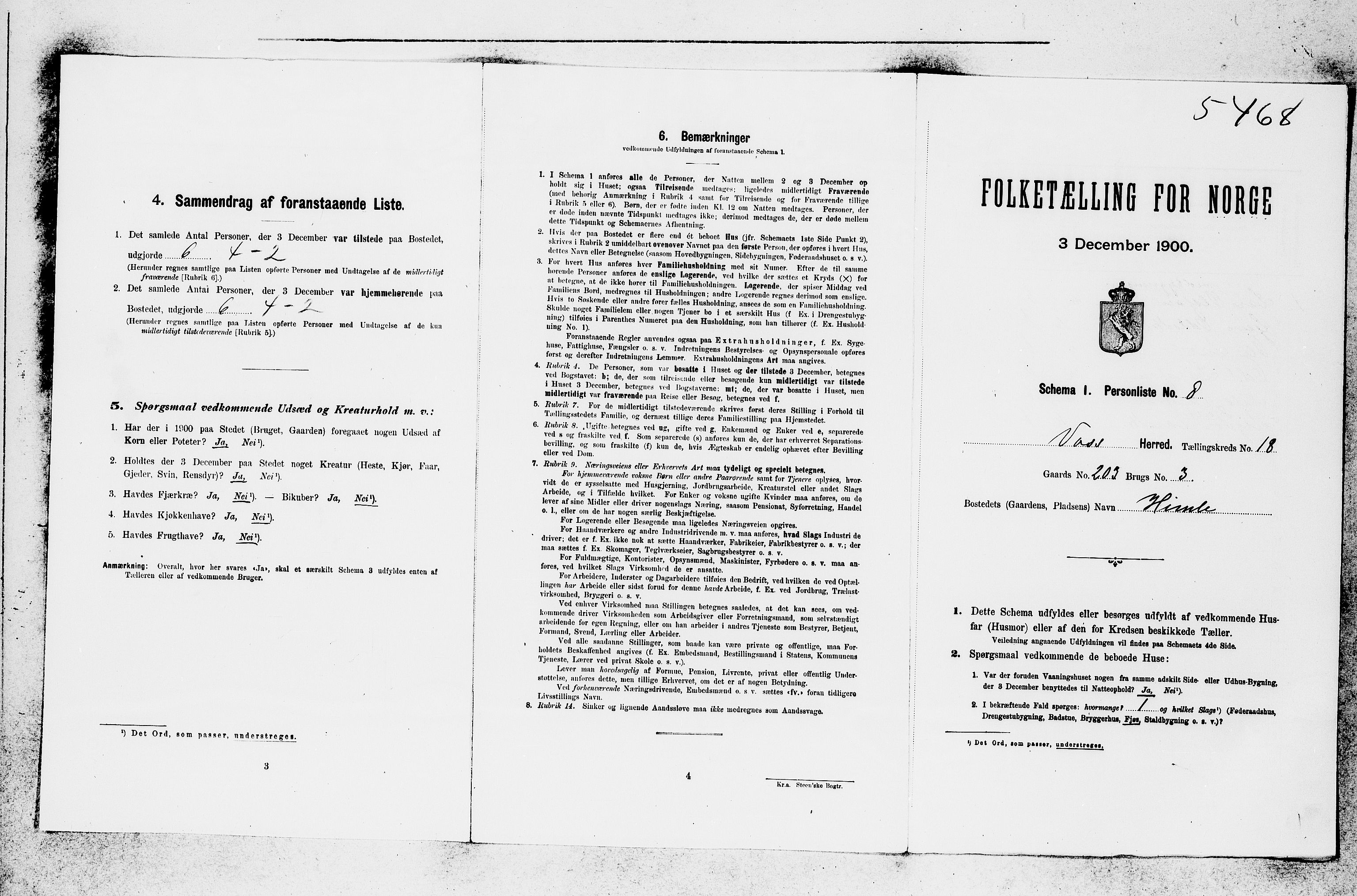 SAB, 1900 census for Voss, 1900, p. 1983