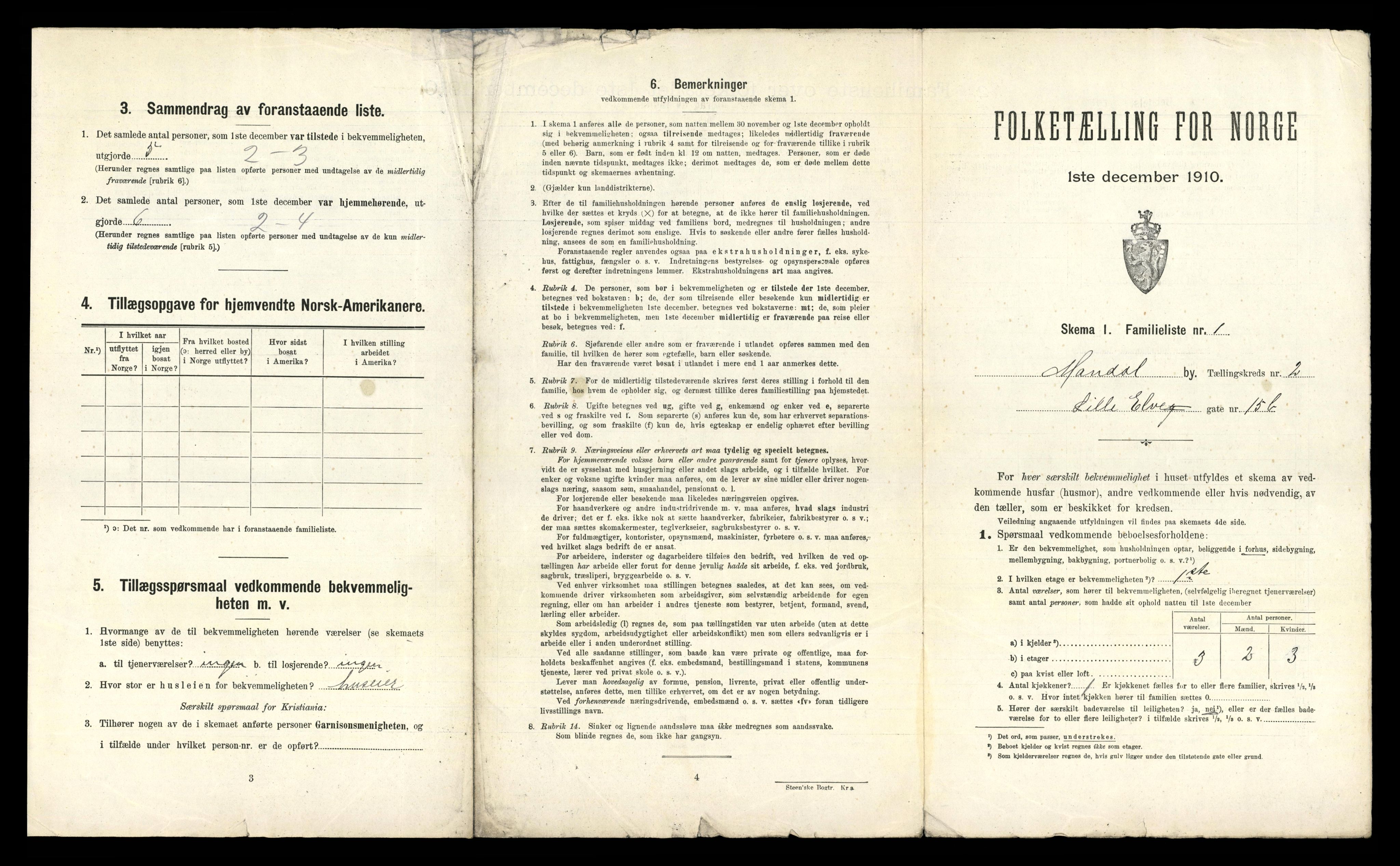 RA, 1910 census for Mandal, 1910, p. 1596