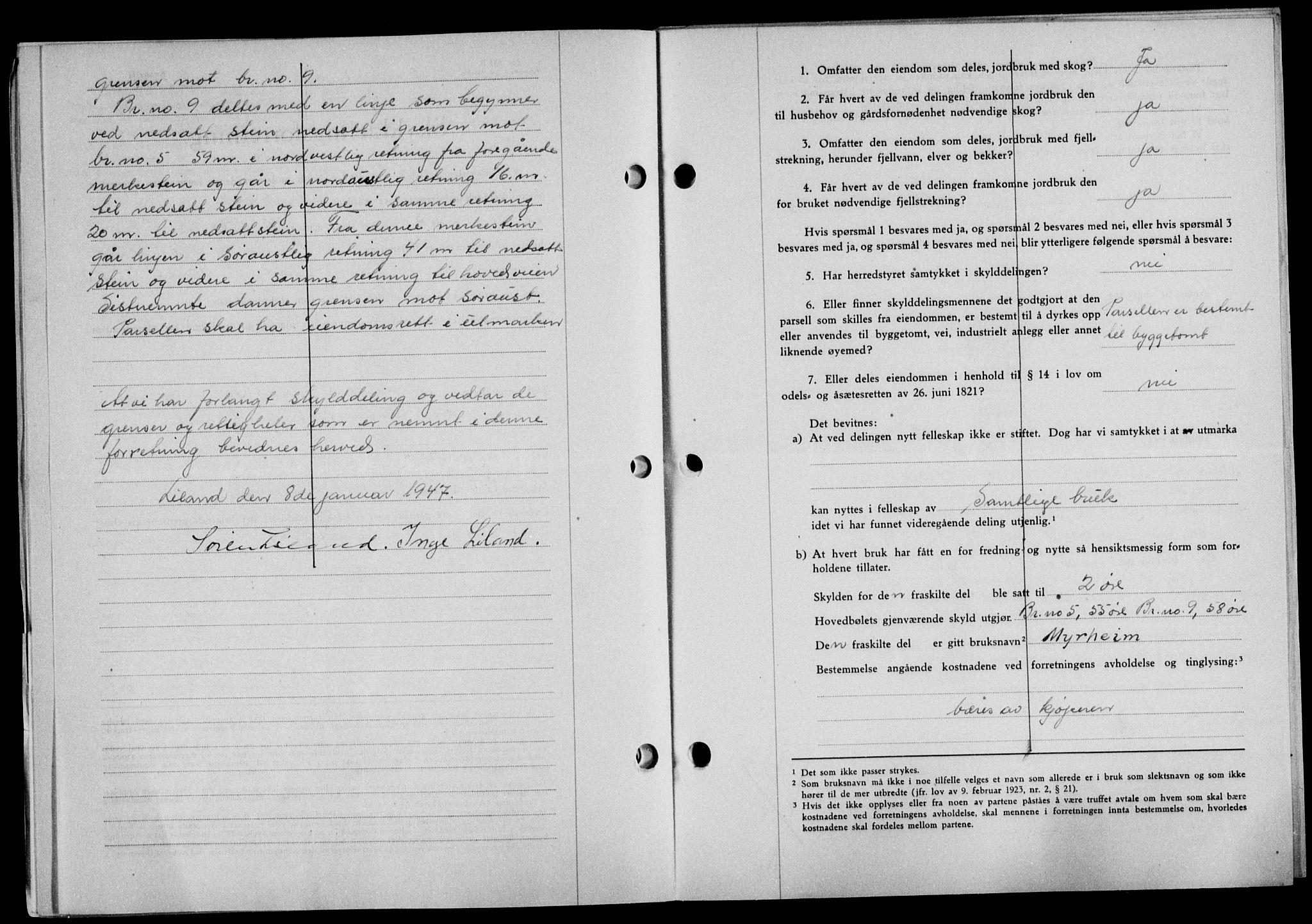 Lofoten sorenskriveri, AV/SAT-A-0017/1/2/2C/L0015a: Mortgage book no. 15a, 1946-1947, Diary no: : 246/1947